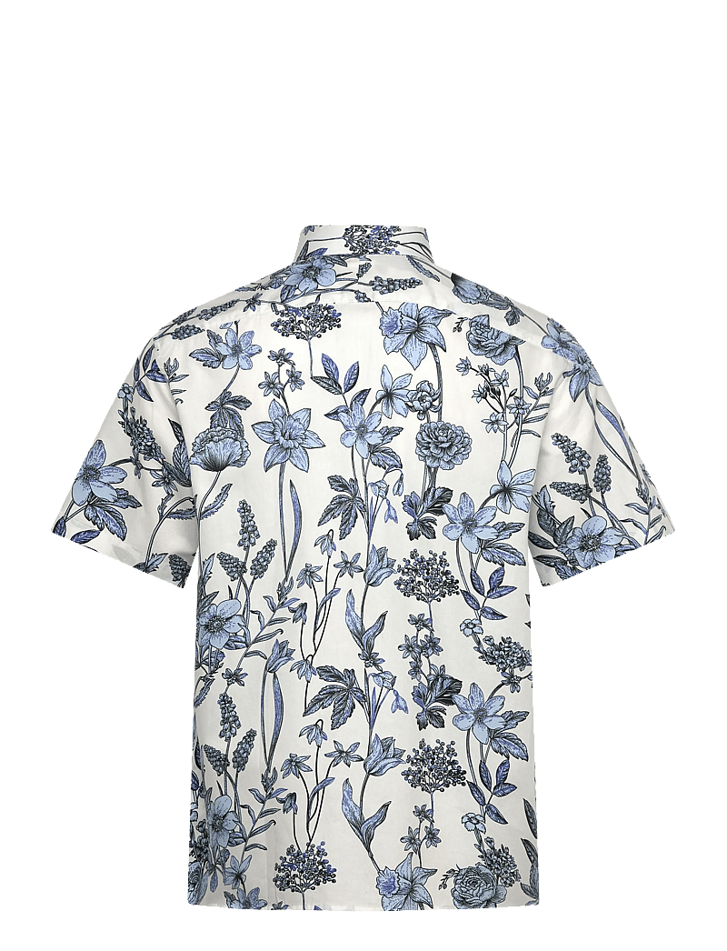Selected - SLHREG-ETHAN AOP SS SHIRT - kortärmade skjortor - dragonfly - 1