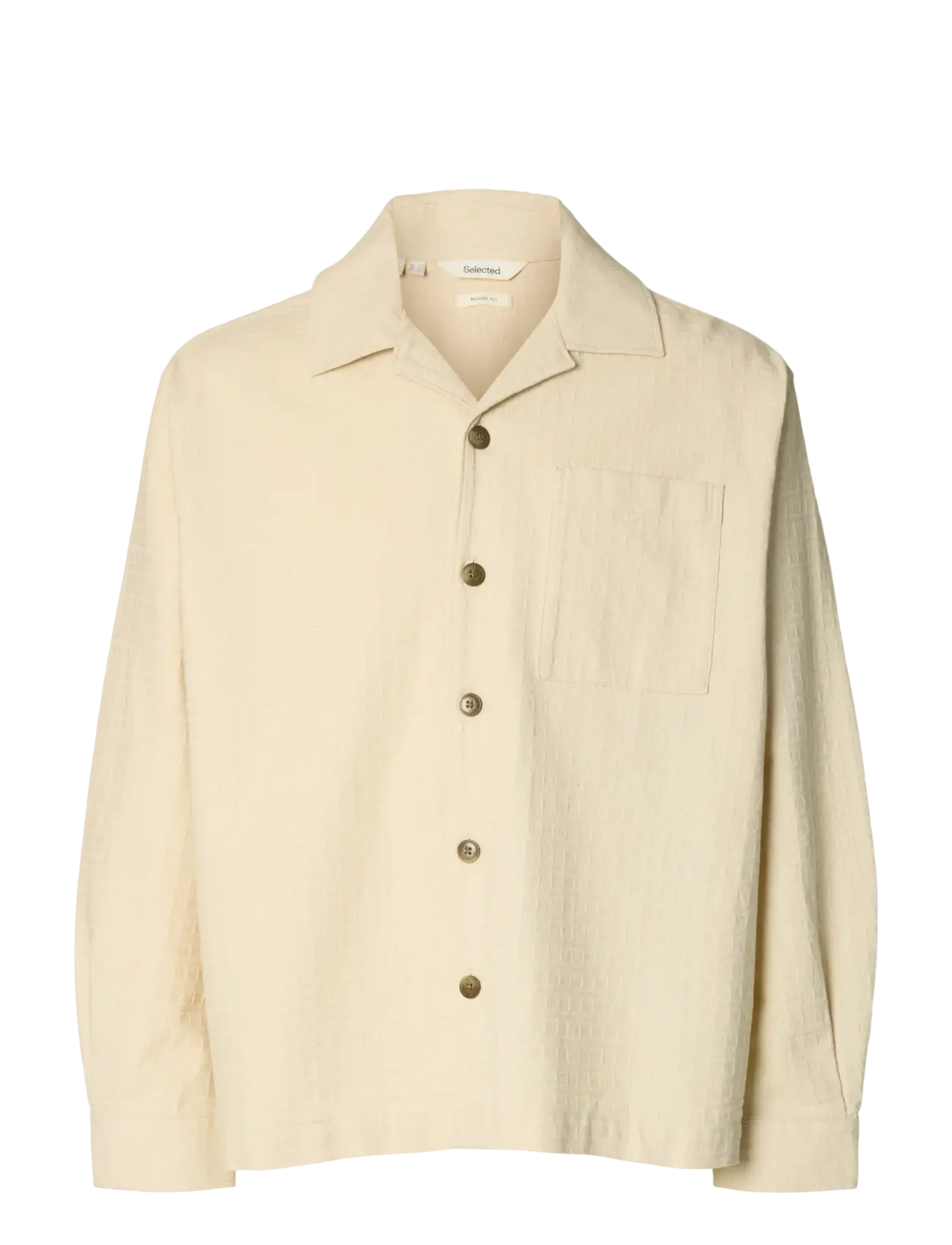 Selected SLHRLXRAY UNDYED OVERSHIRT - Deals - RAW COTTON / yellow