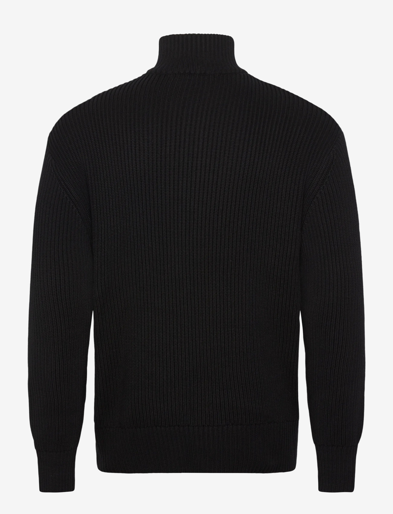 Selected - SLHDRY LS KNIT RELAXED FULL ZIP COLLAR - full zip tröjor - black - 1