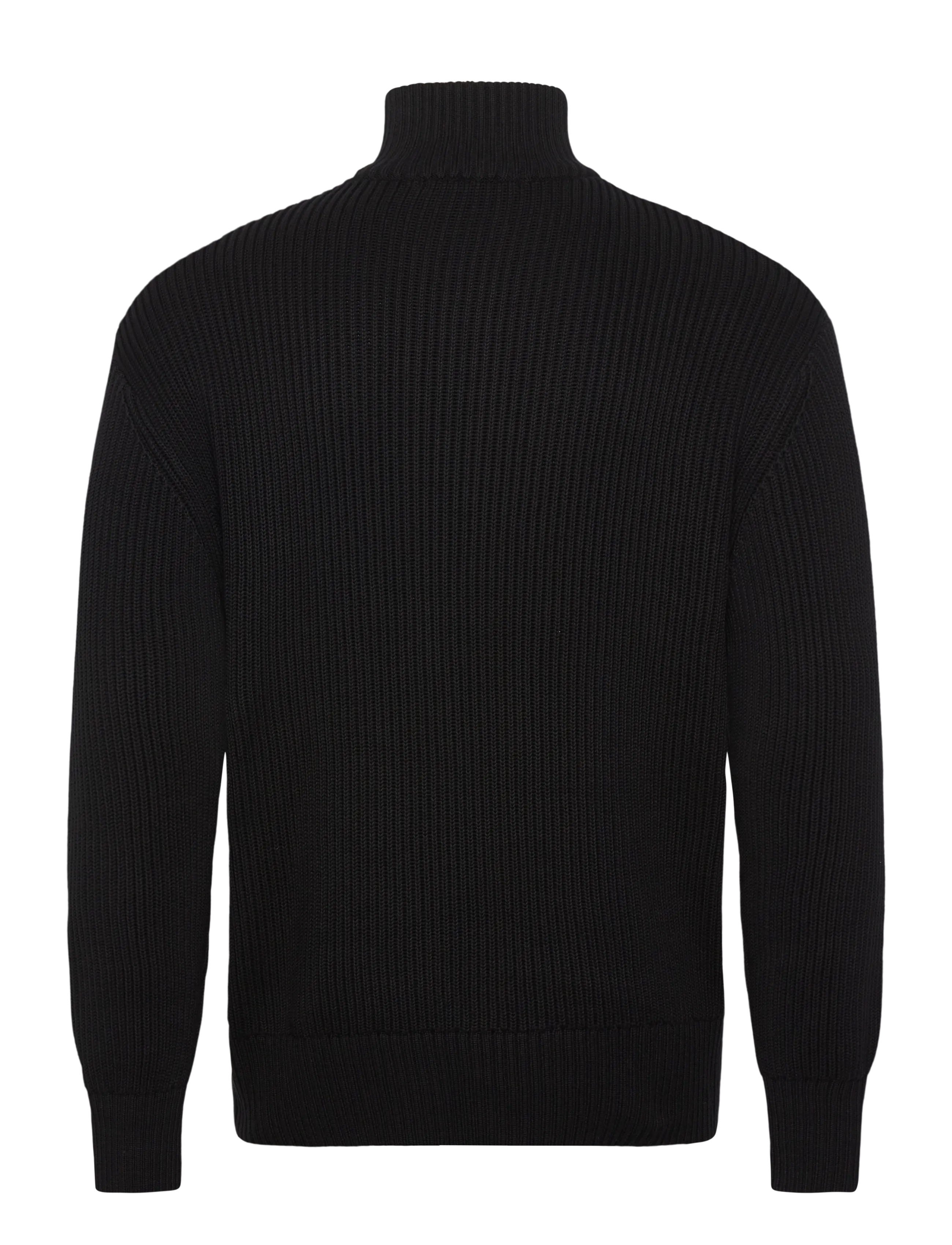 Selected - SLHDRY LS KNIT RELAXED FULL ZIP COLLAR - džemperi ar rāvējslēdzēju - black - 1