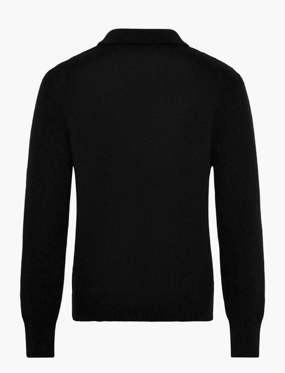 Selected - SLHCODY LS KNIT RELAXED HALF ZIP POLO - gestrickte polohemden - black - 1
