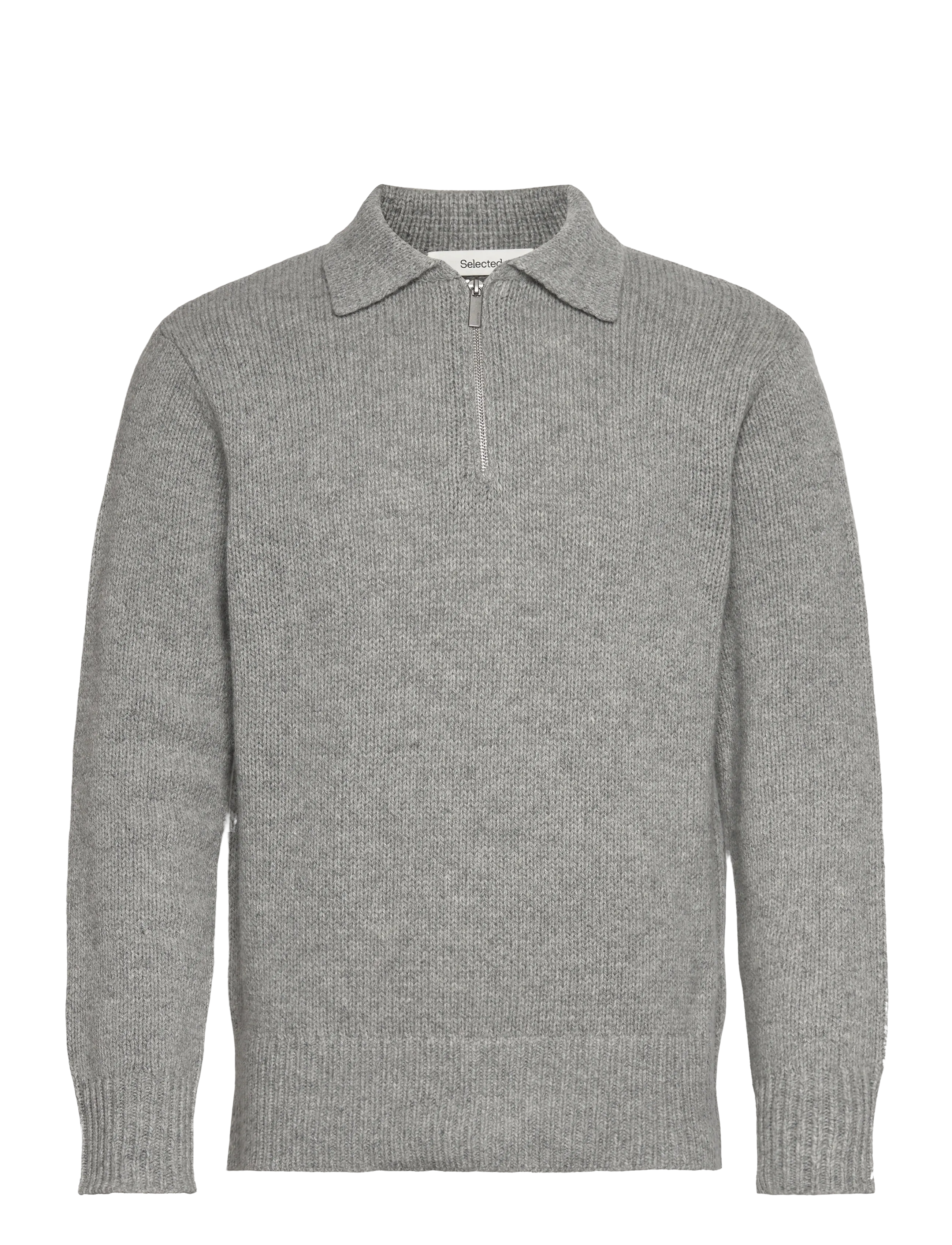 Selected SLHCODY LS KNIT RELAXED HALF ZIP POLO - Selected - LIGHT GREY MELANGE / grey