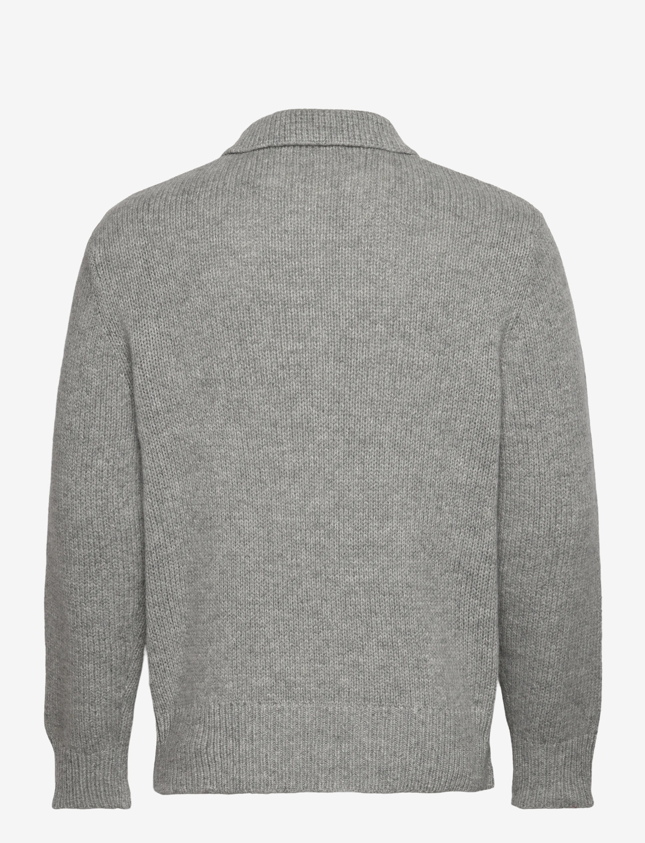 Selected - SLHCODY LS KNIT RELAXED HALF ZIP POLO - stickade pikéer - light grey melange - 1