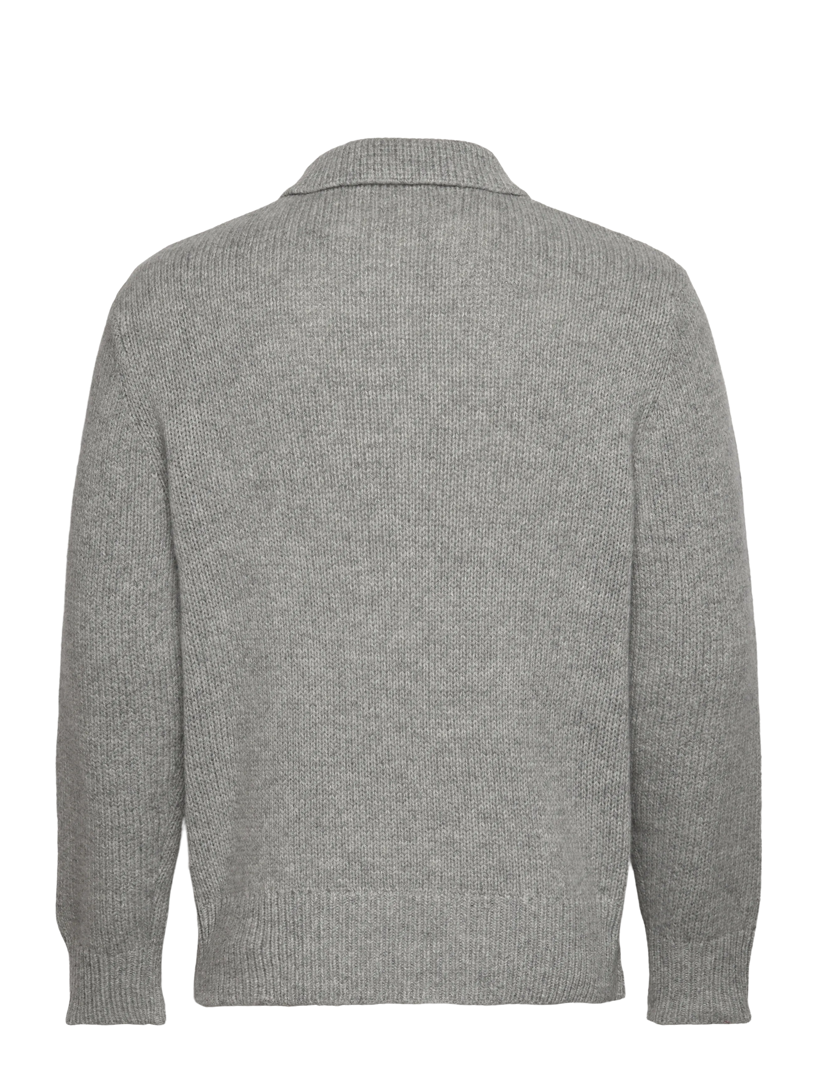 Selected - SLHCODY LS KNIT RELAXED HALF ZIP POLO - long-sleeved knitted polos - light grey melange - 1