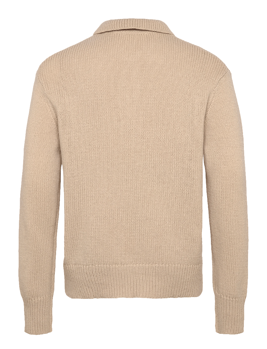 Selected - SLHCODY LS KNIT RELAXED HALF ZIP POLO - långärmade stickade pikétröjor - oatmeal - 1