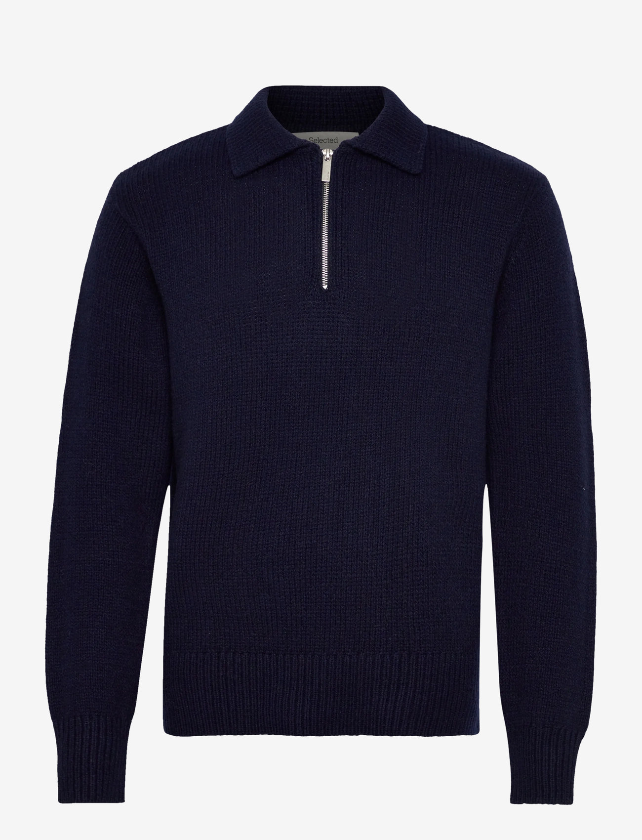 Selected - SLHCODY LS KNIT RELAXED HALF ZIP POLO - kootud polosärgid - sky captain - 0