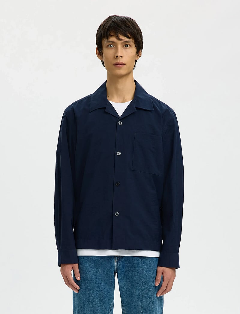 Selected - SLHREGOTIS LIGHT COTTON BLEND OVERSHIRT - shop efter anledning - sky captain - 0