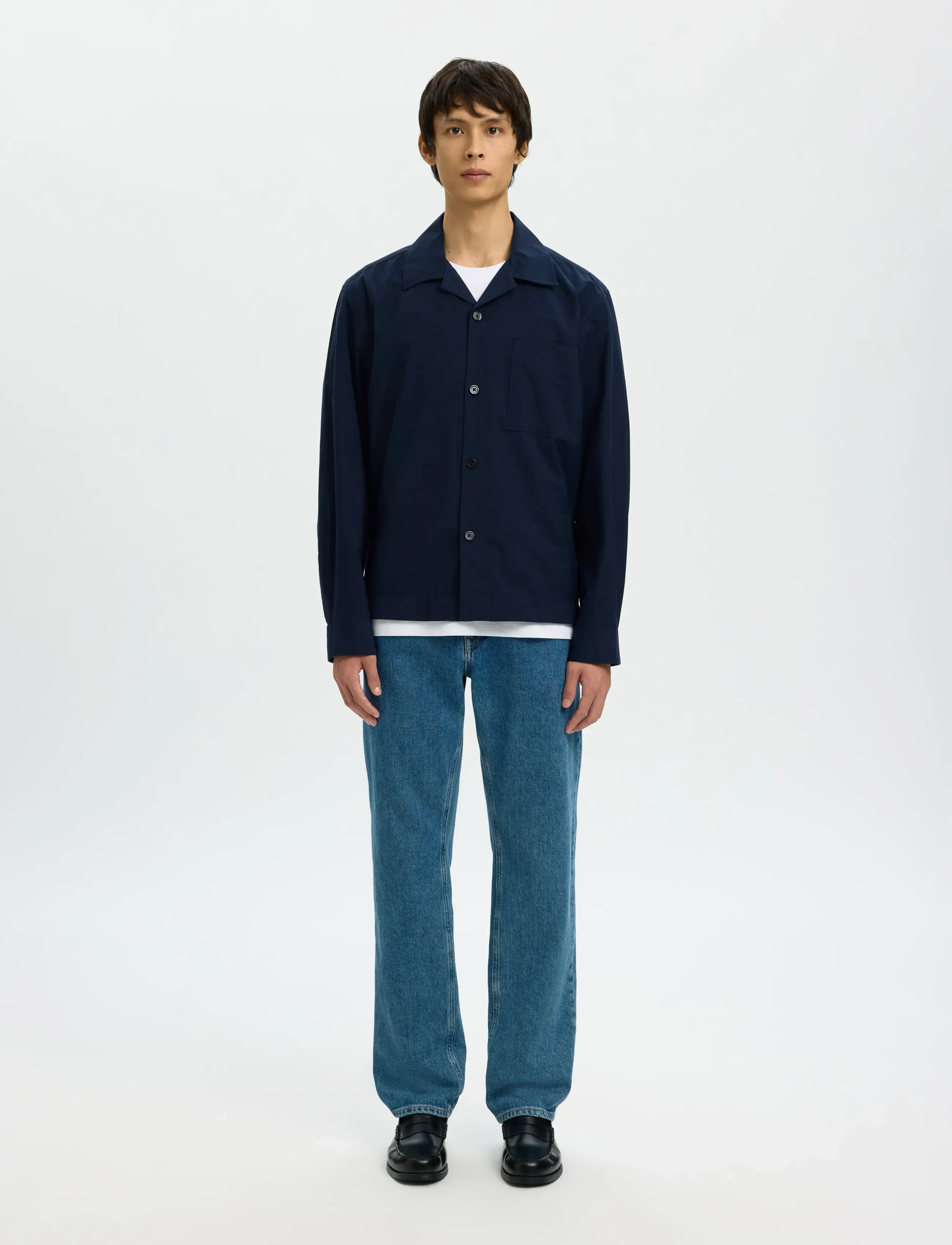 SELECTED Slhregotis Light Cotton Blend Overshirt overshirts herr – bild 3