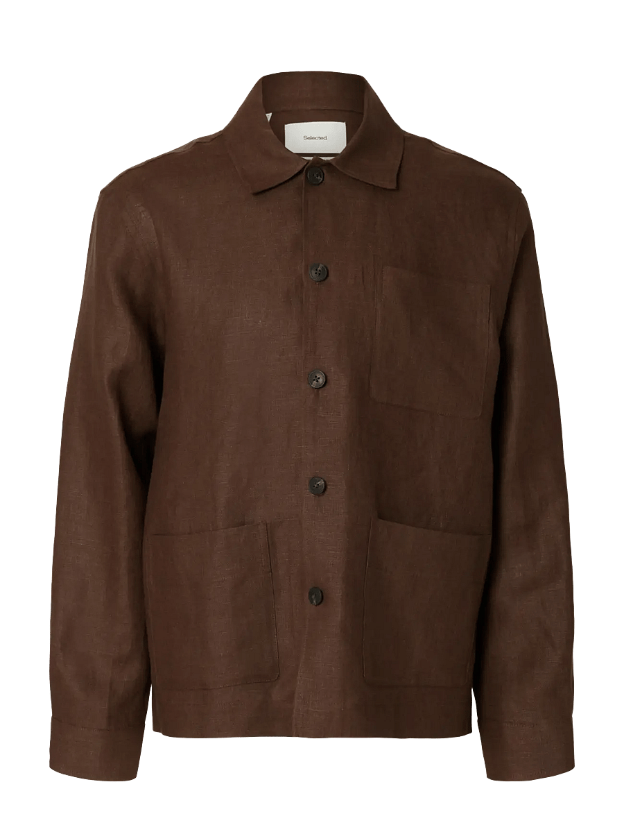 Selected - SLHREGBAIRD LINEN OVERSHIRT RESORT - shop efter anledning - delicioso - 1