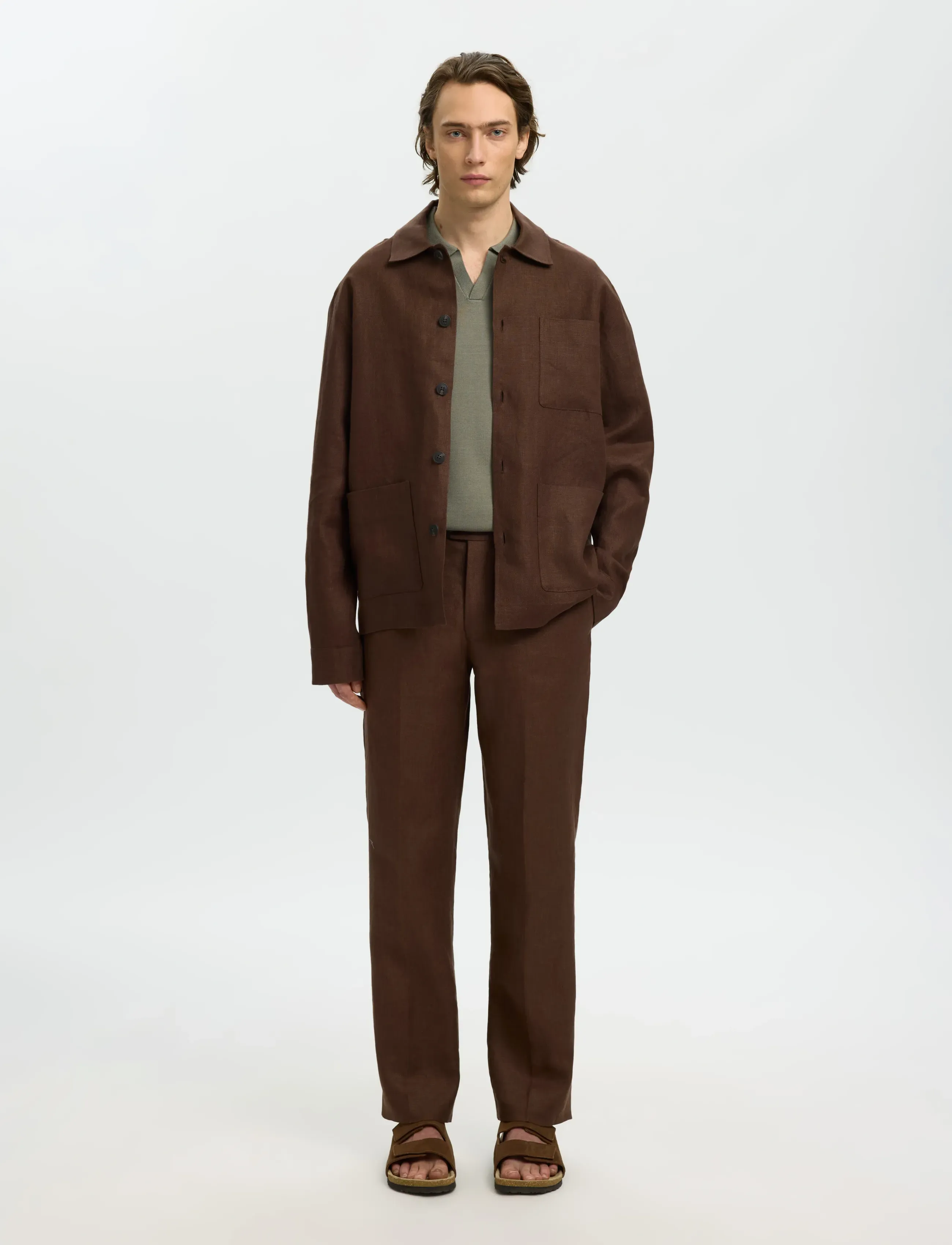 Selected - SLHREGBAIRD LINEN OVERSHIRT RESORT - shop efter anledning - delicioso - 3