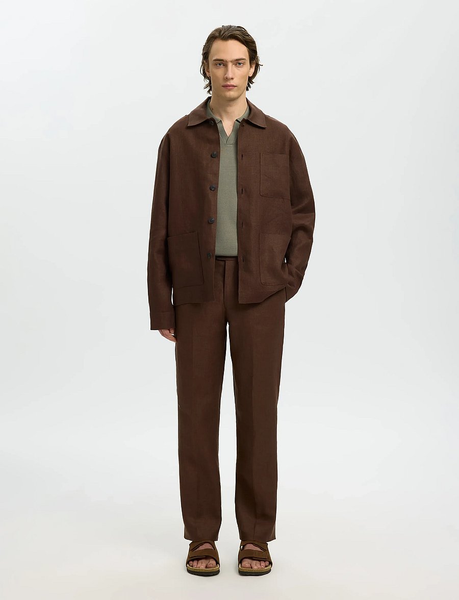 Selected - SLHREGBAIRD LINEN OVERSHIRT RESORT - shop efter anledning - delicioso - 3