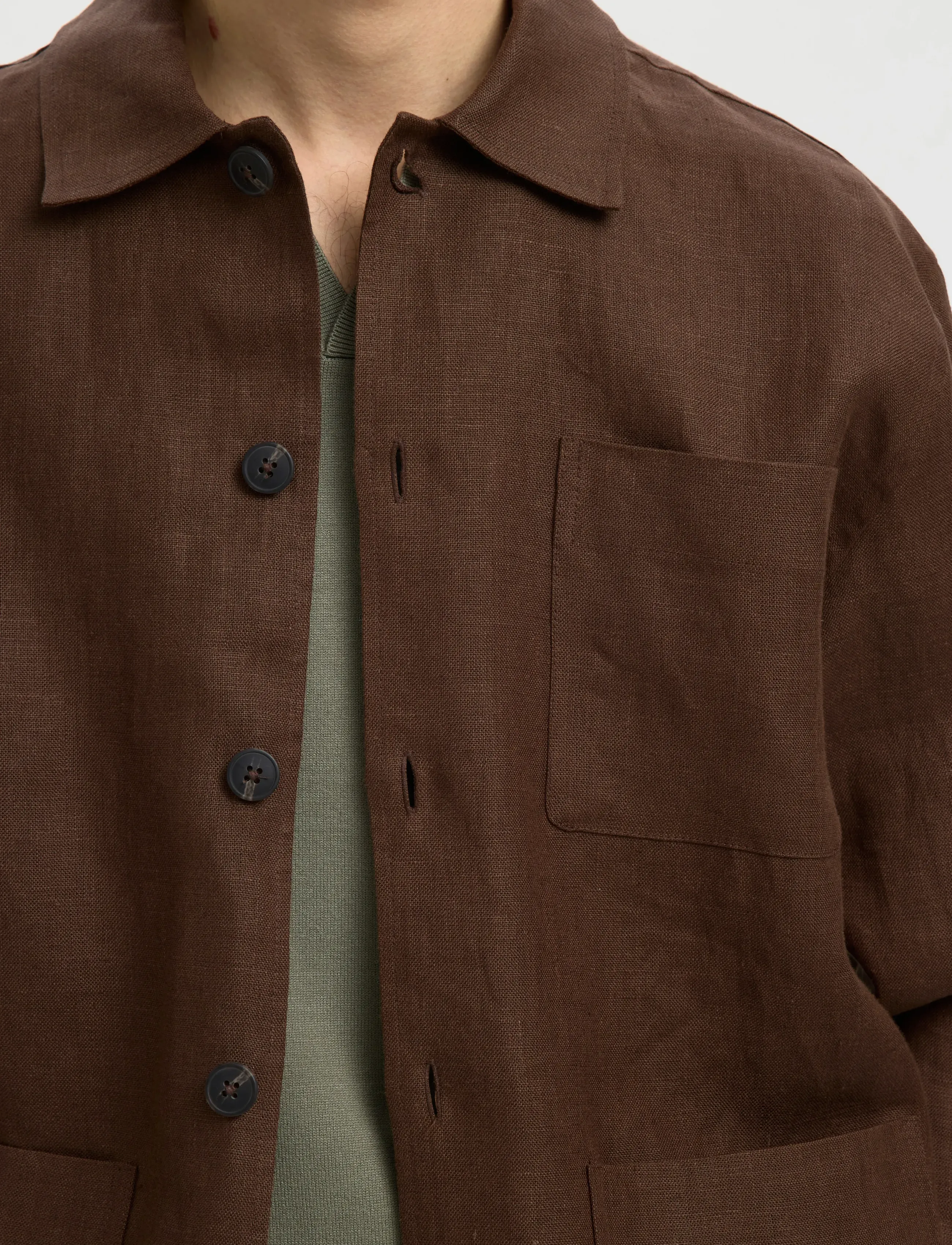 Selected - SLHREGBAIRD LINEN OVERSHIRT RESORT - shop efter anledning - delicioso - 4
