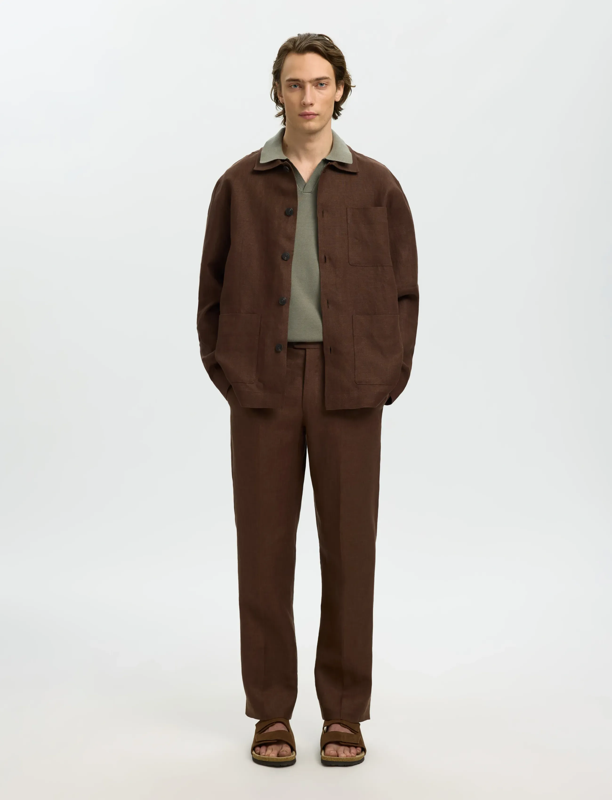 Selected - SLHREGBAIRD LINEN OVERSHIRT RESORT - shop efter anledning - delicioso - 5