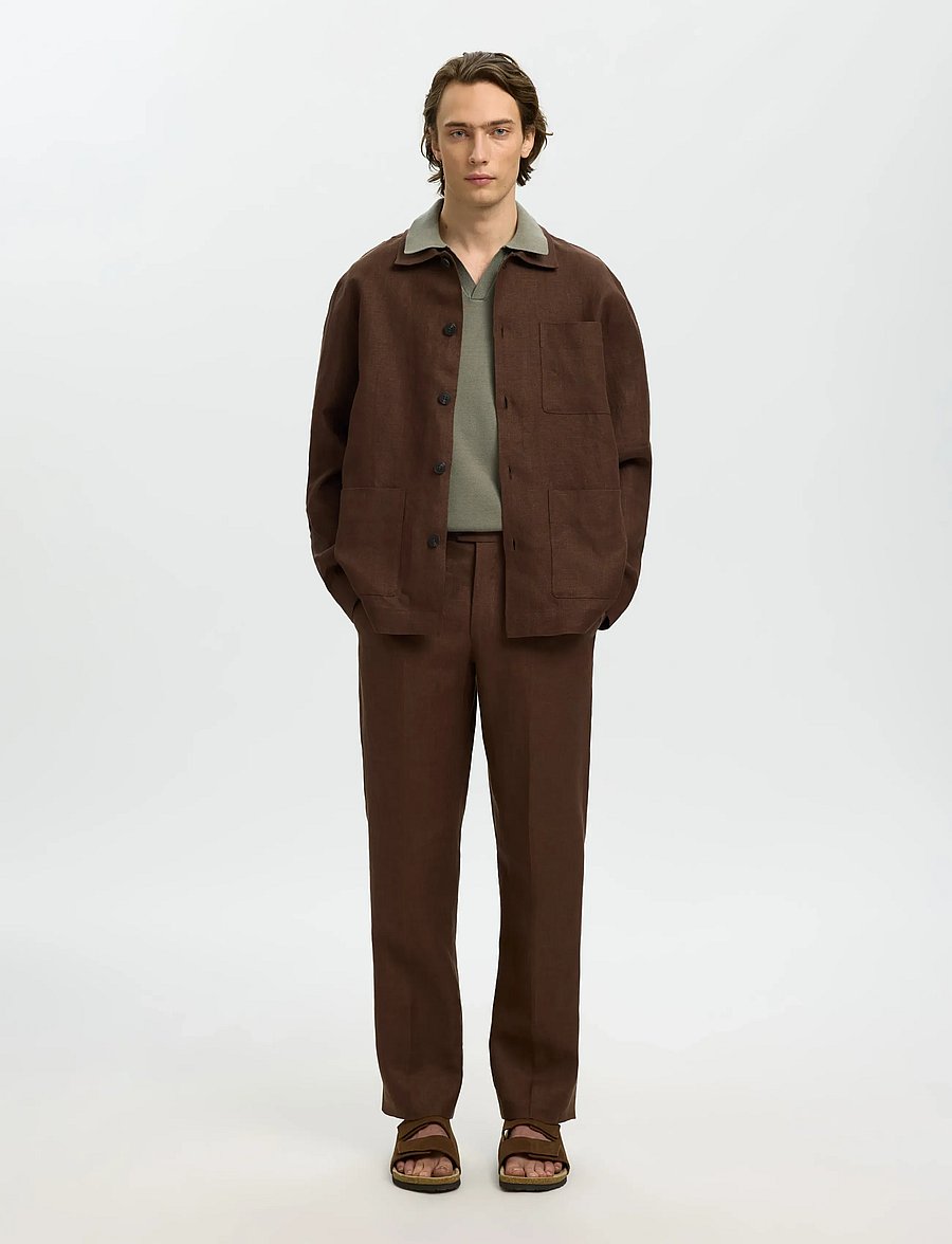 Selected - SLHREGBAIRD LINEN OVERSHIRT RESORT - shop efter anledning - delicioso - 5