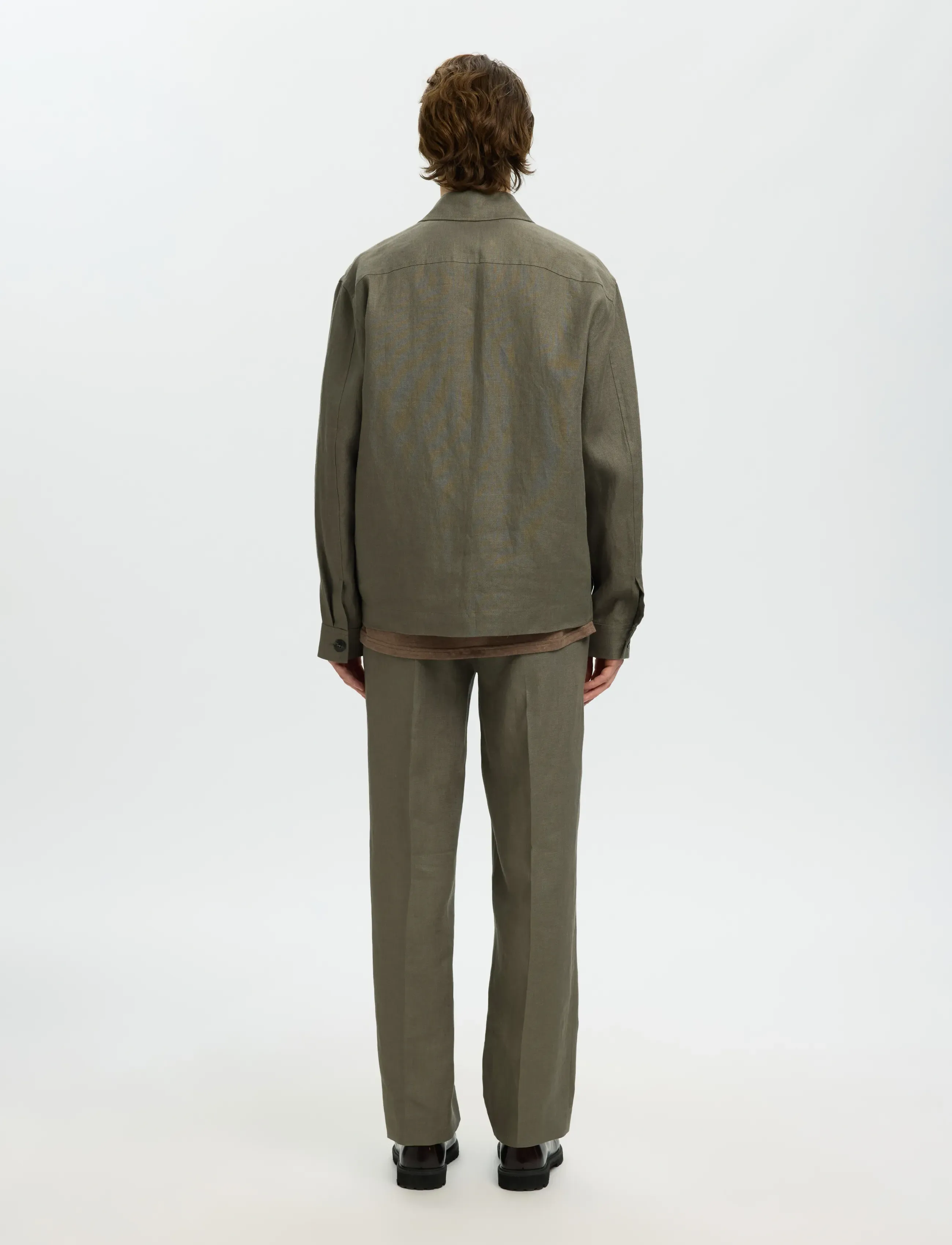 Selected - SLHREGBAIRD LINEN OVERSHIRT RESORT - nach anlass kaufen - olive green - 2
