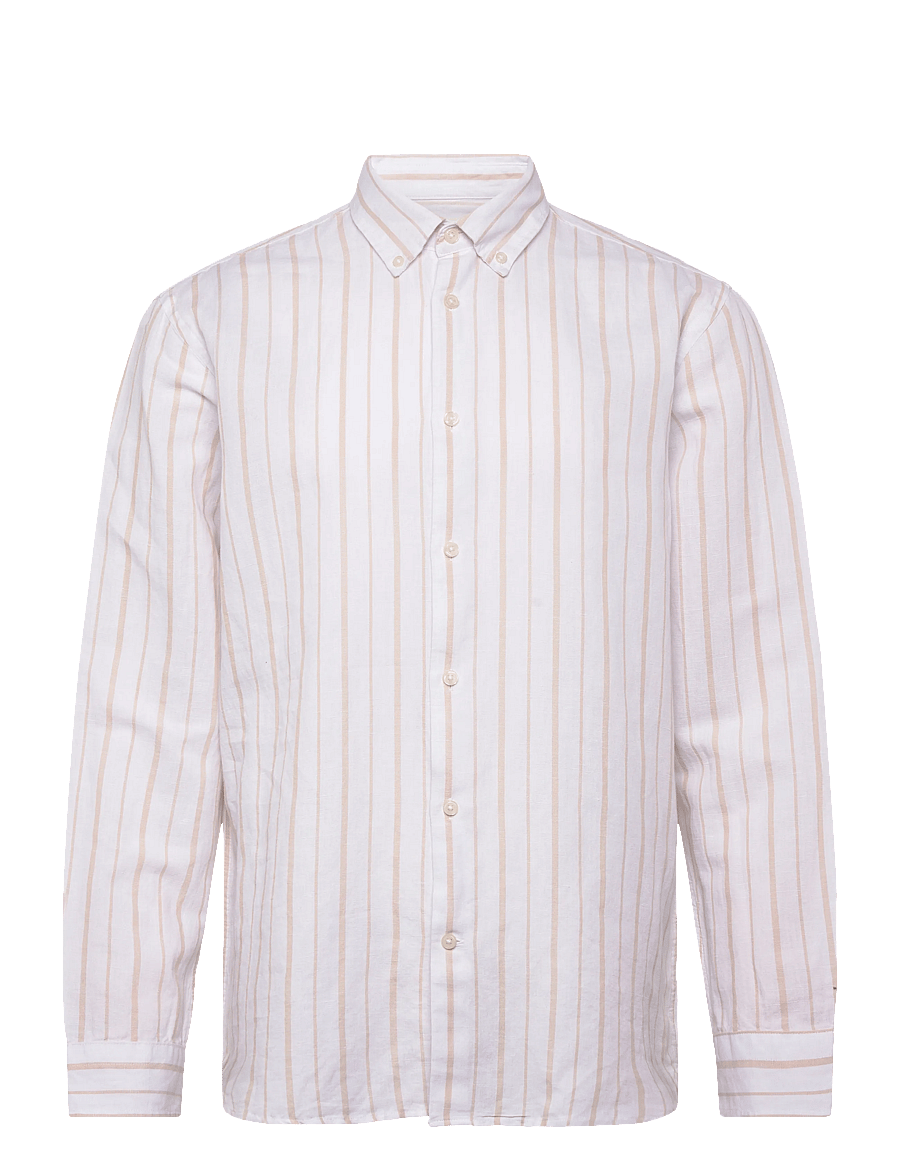 Selected - SLHREGCLAY LINEN BLEND BD LS SHIRT - casual skjorter - bright white - 0