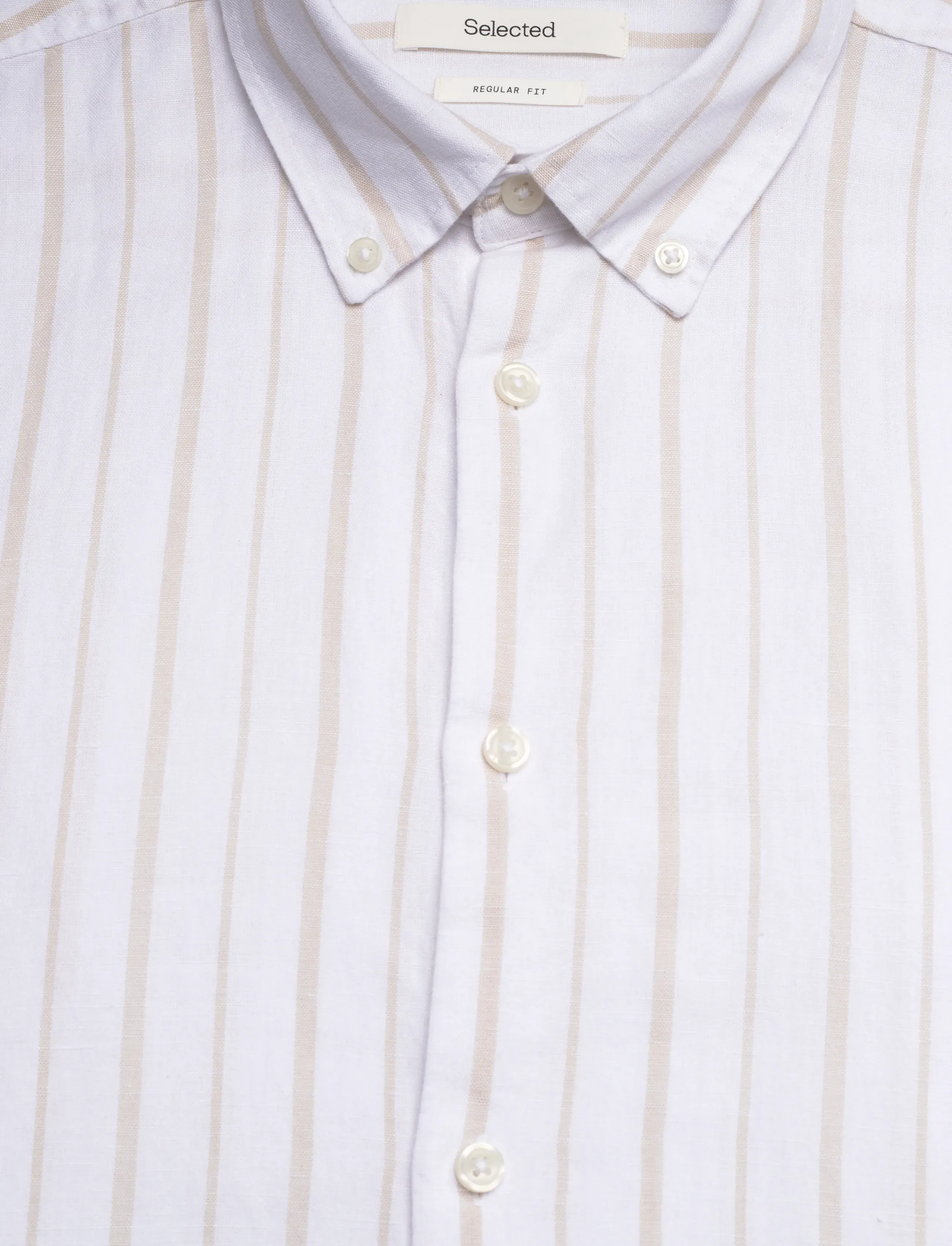 Selected - SLHREGCLAY LINEN BLEND BD LS SHIRT - casual skjorter - bright white - 2