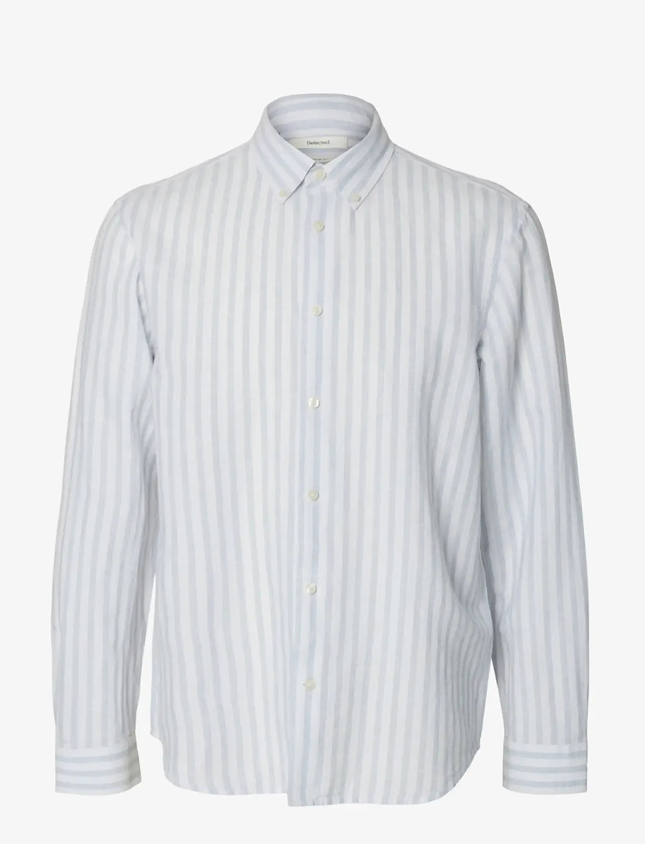Selected - SLHREGCLAY LINEN BLEND BD LS SHIRT - casual hemden - dusty blue - 0