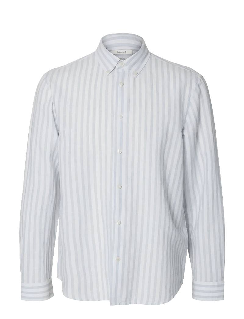 Selected - SLHREGCLAY LINEN BLEND BD LS SHIRT - casual hemden - dusty blue - 0