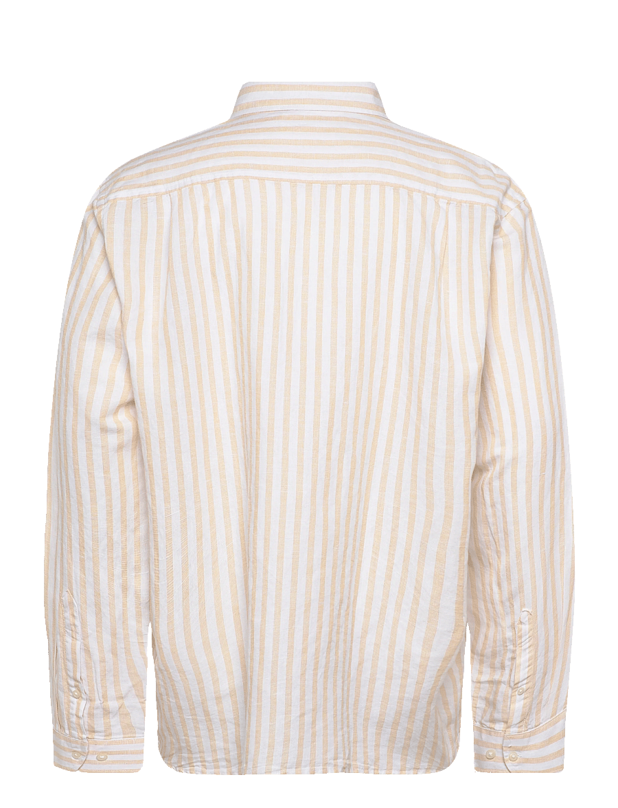 Selected - SLHREGCLAY LINEN BLEND BD LS SHIRT - casual skjorter - ochre - 1