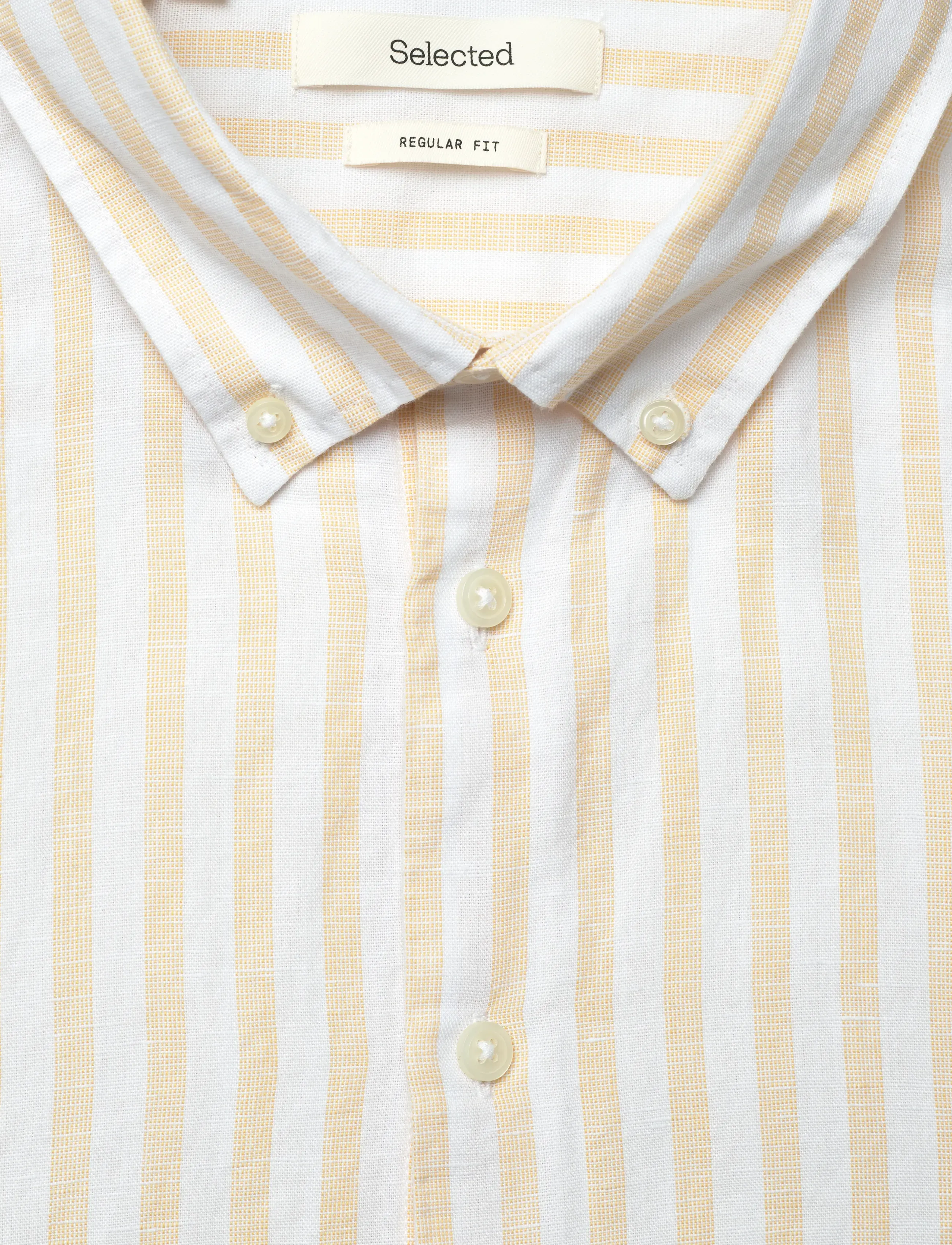Selected - SLHREGCLAY LINEN BLEND BD LS SHIRT - casual skjorter - ochre - 2