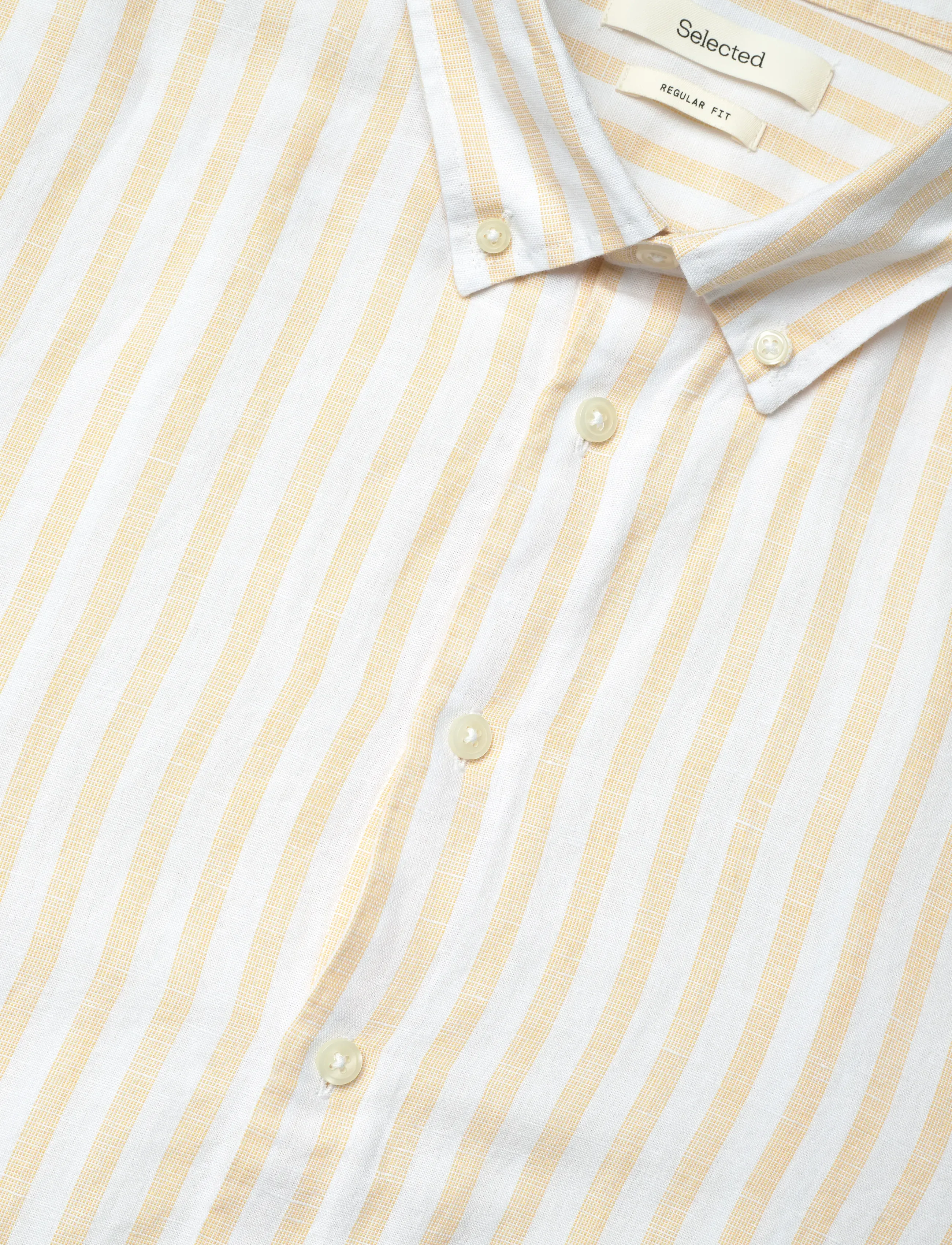 Selected - SLHREGCLAY LINEN BLEND BD LS SHIRT - casual skjorter - ochre - 3