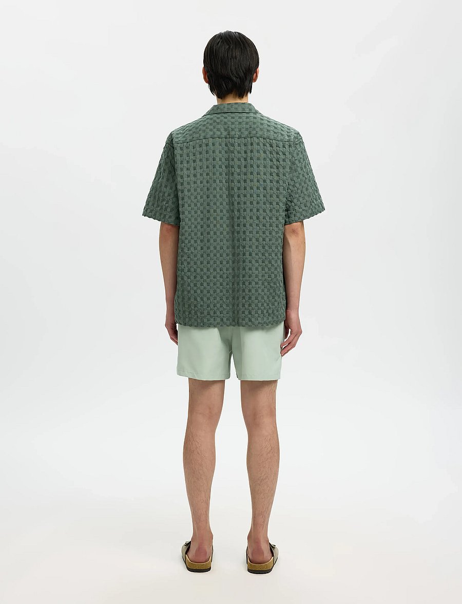 Selected - SLHRLXMONTY TEXTURE SS SHIRT - overhemden met korte mouw - balsam green - 2