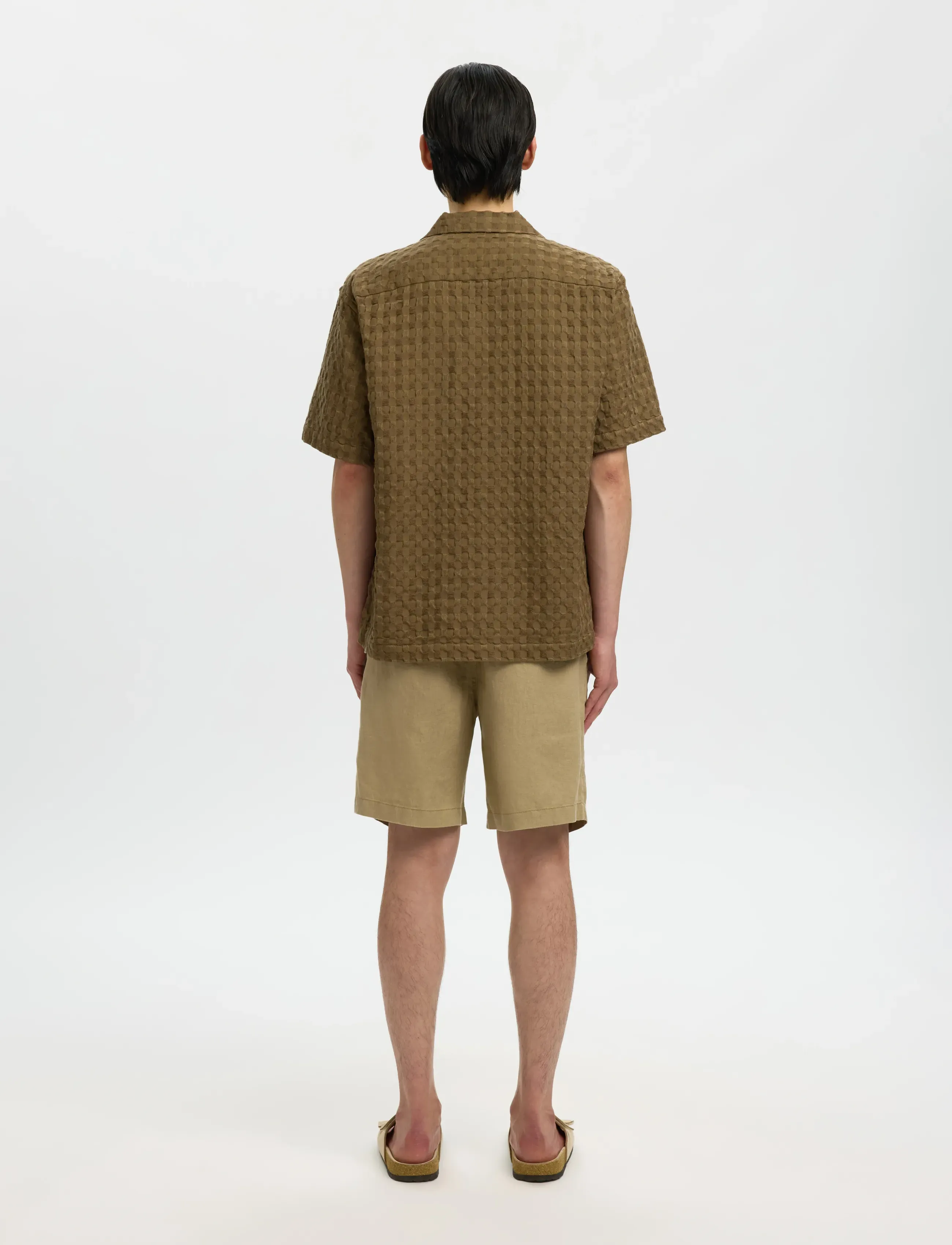 Selected - SLHRLXMONTY TEXTURE SS SHIRT - kortærmede skjorter - chocolate chip - 2
