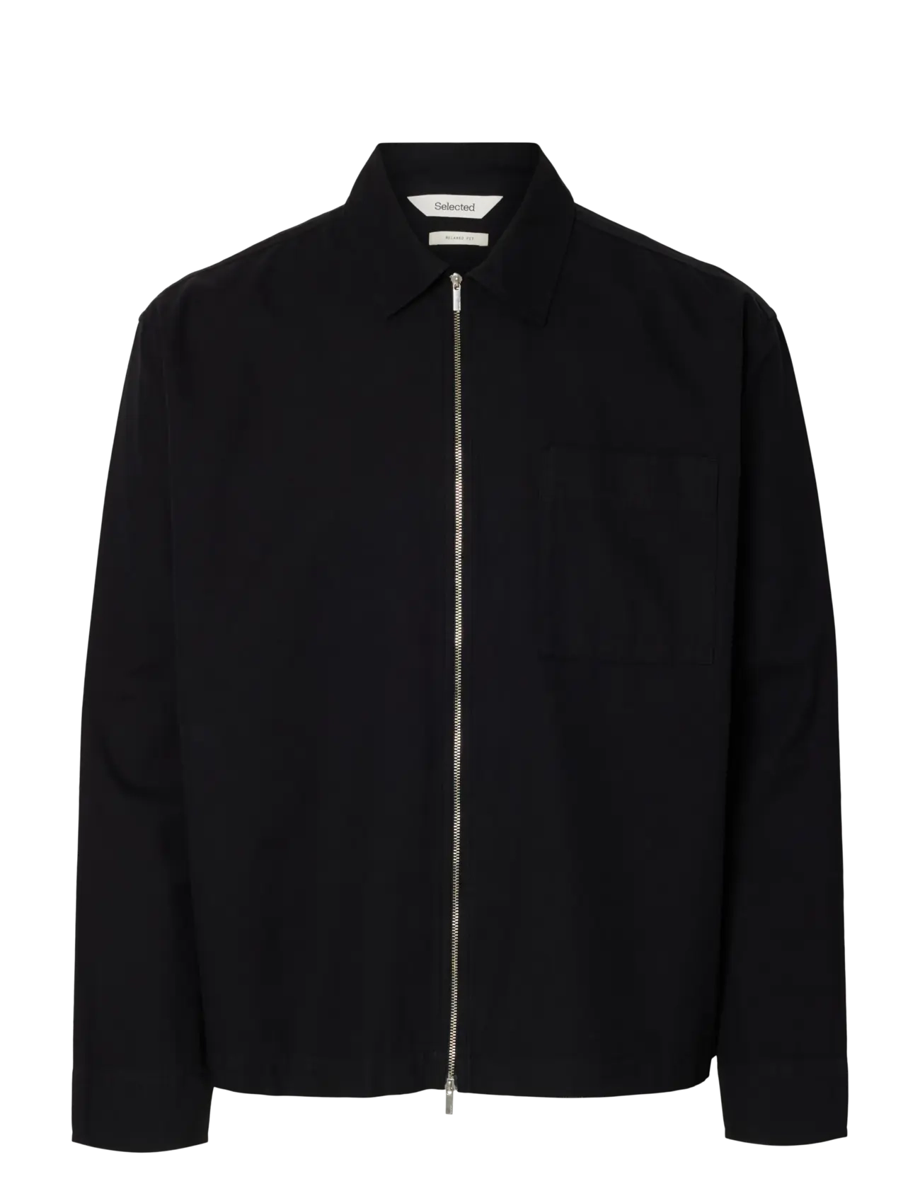 Selected SLHRLXDAVID MIX ZIP OVERSHIRT - Overshirts - BLACK / black