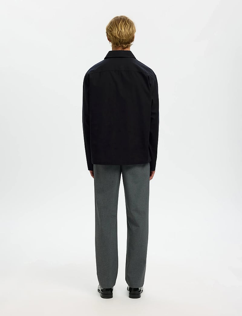 Selected - SLHRLXDAVID MIX ZIP OVERSHIRT - forårsjakker - black - 2