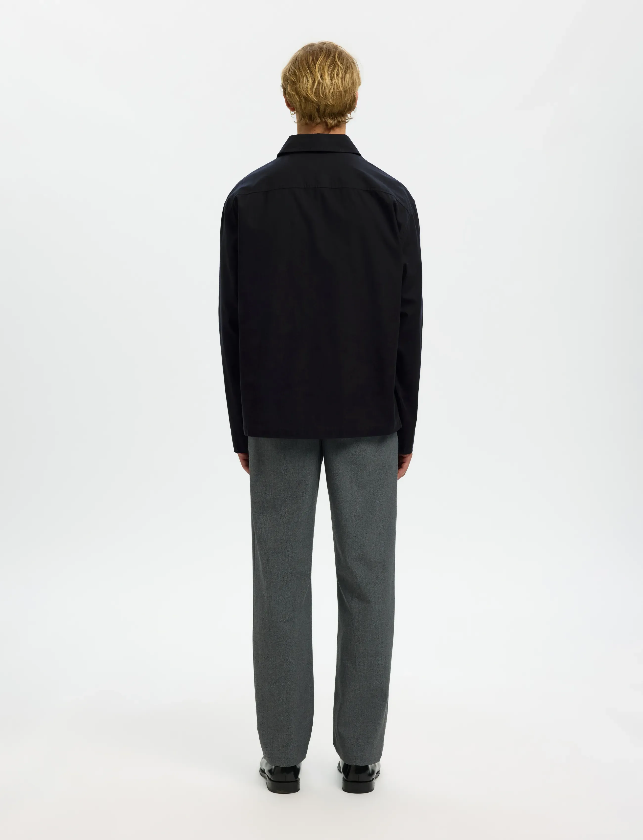 Selected - SLHRLXDAVID MIX ZIP OVERSHIRT - forårsjakker - black - 2