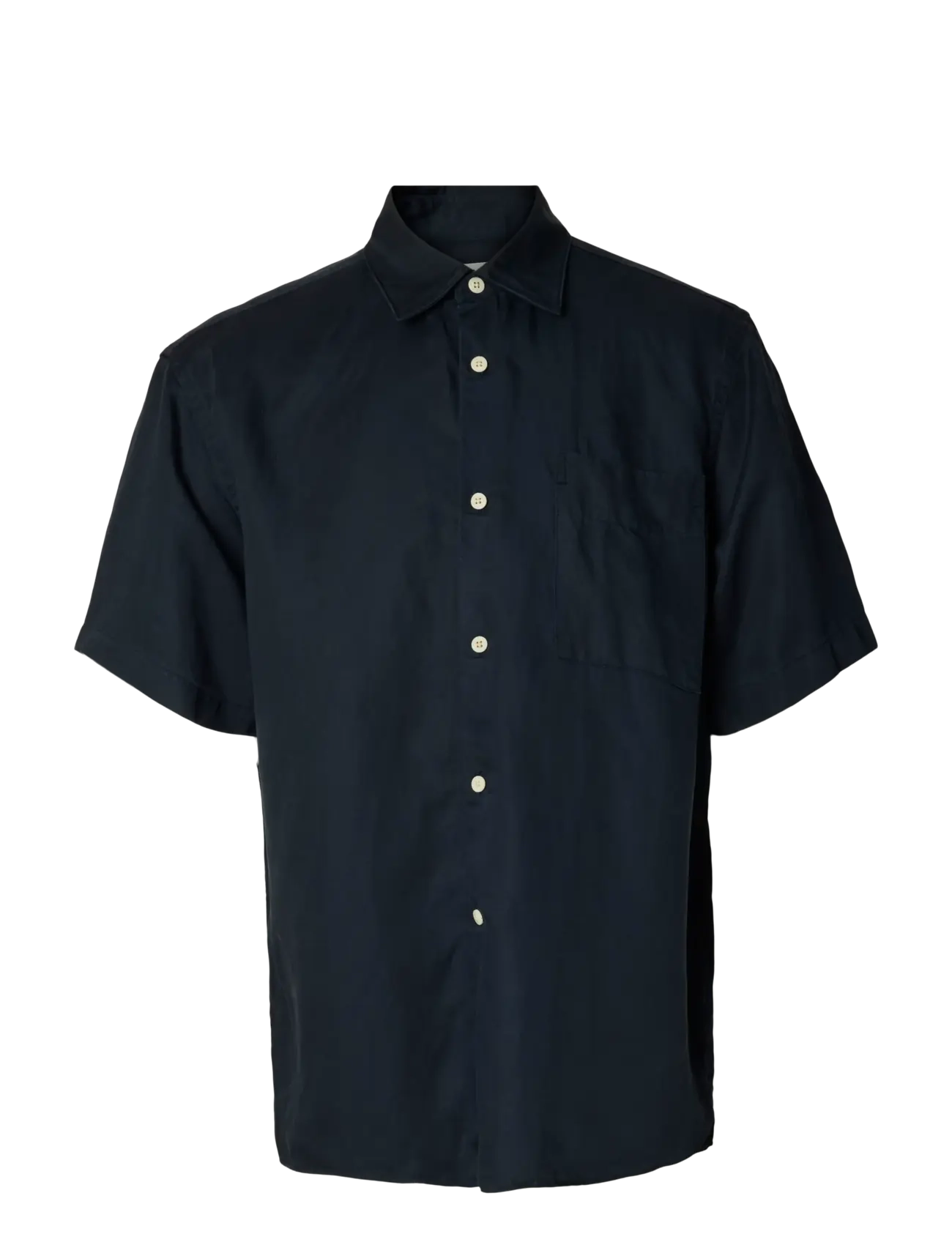 Selected SLHRLXMIKA TENCEL BLEND SS SHIRT - Voir tout - SKY CAPTAIN / navy