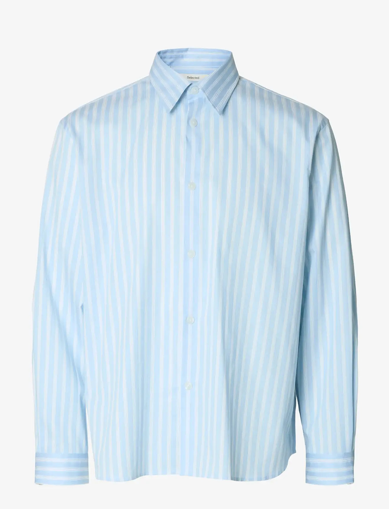 Selected - SLHRLXGEORGE DOBBY LS SHIRT - gestreifte hemden - cashmere blue - 0