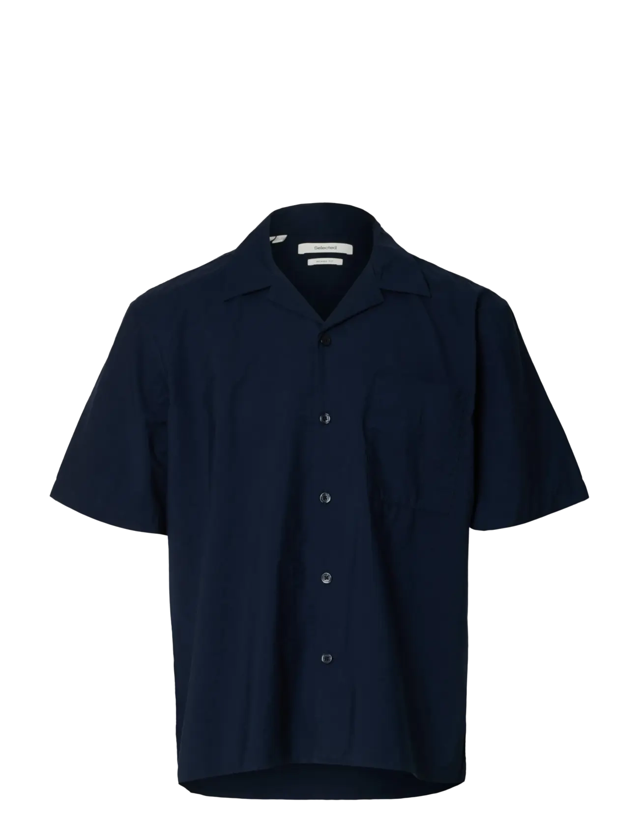 Selected - SLHRLXOTIS LIGHT COTTON BLEND SS SHIRT - kurzarmhemden - sky captain - 1