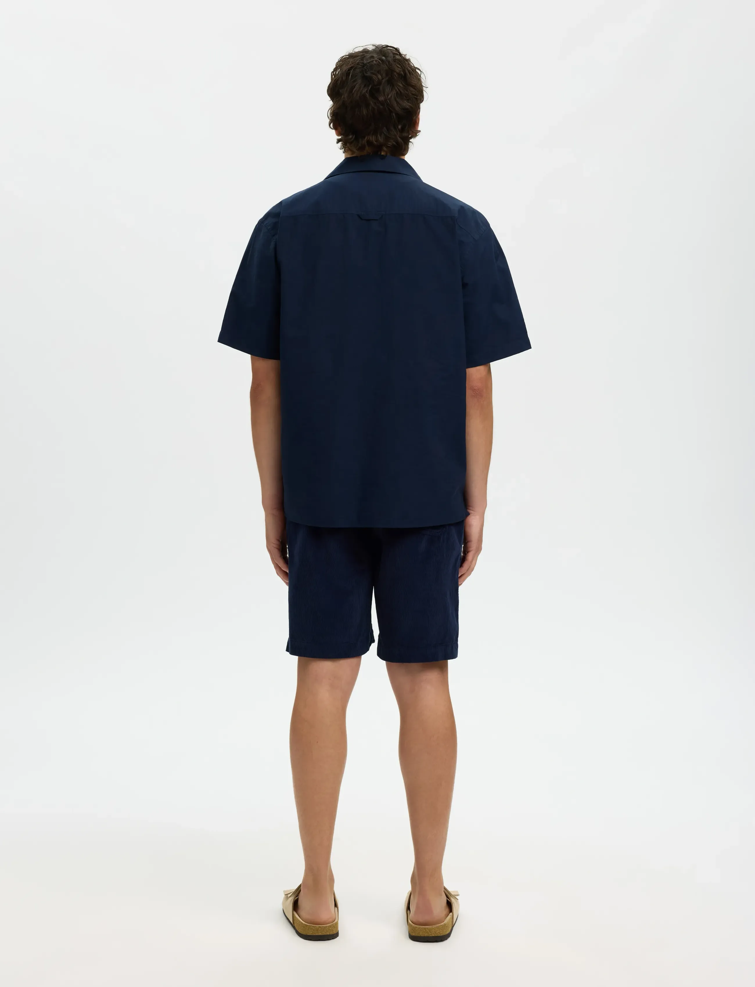 Selected - SLHRLXOTIS LIGHT COTTON BLEND SS SHIRT - kurzarmhemden - sky captain - 2