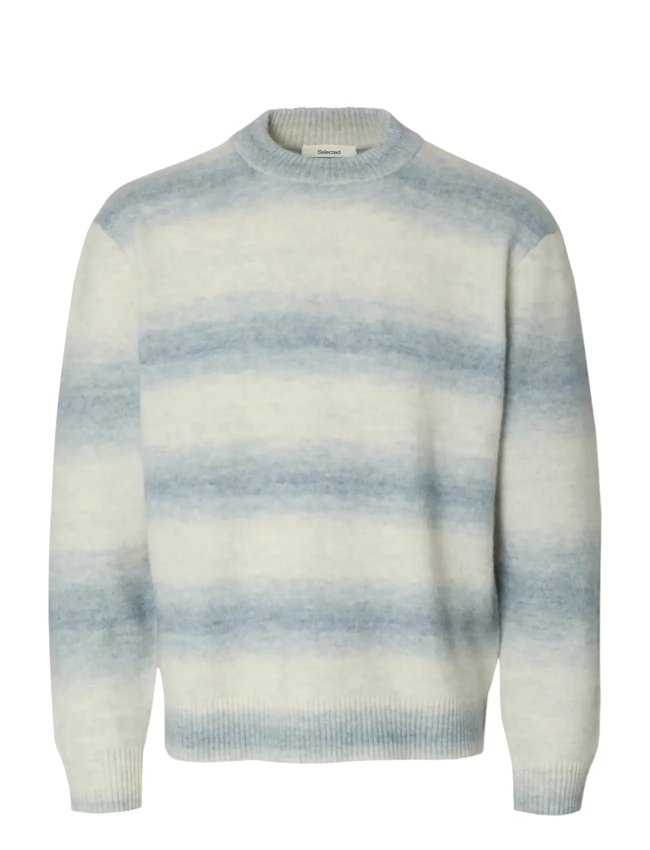 Selected SLHMIVO LS RELAXED SPACE DYED CREW NECK - Rundhals - DUSTY BLUE / blue