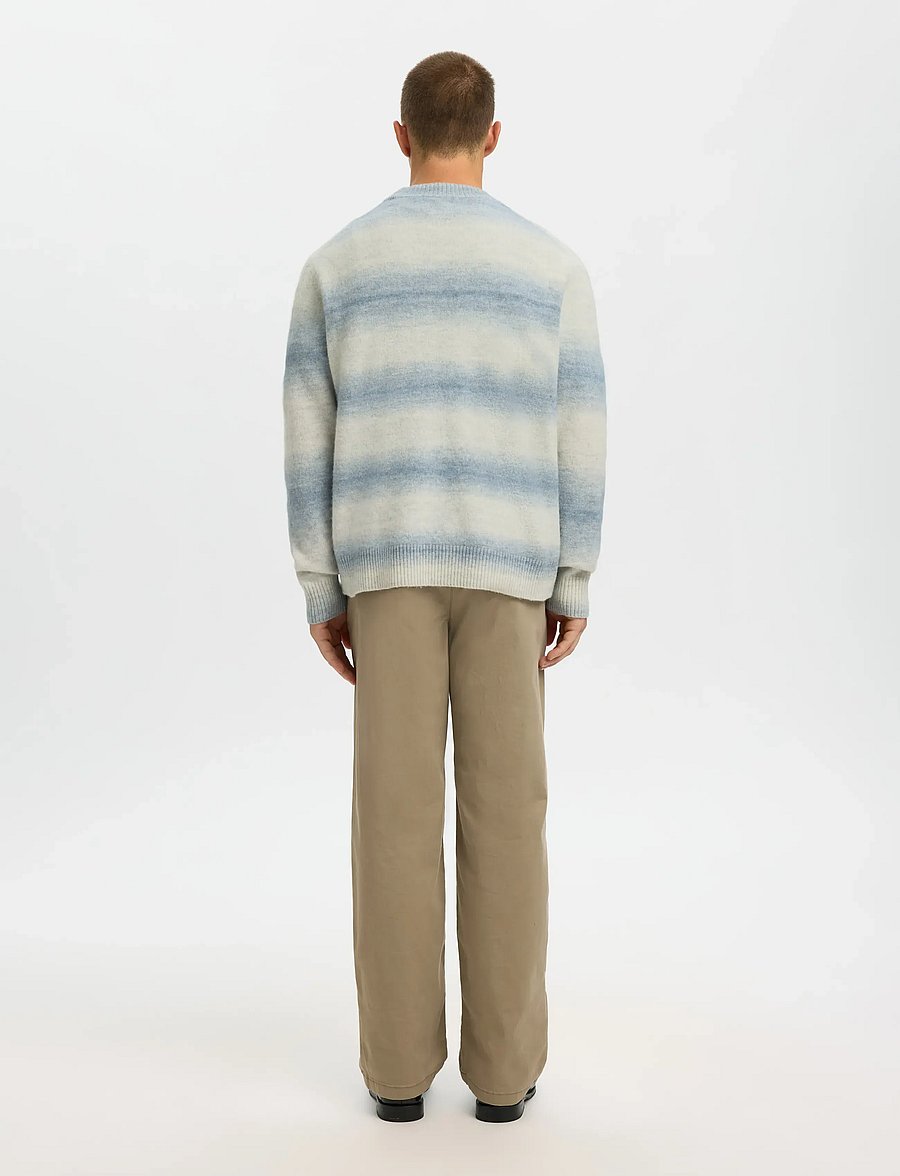 Selected - SLHMIVO LS RELAXED SPACE DYED CREW NECK - rund hals - dusty blue - 2