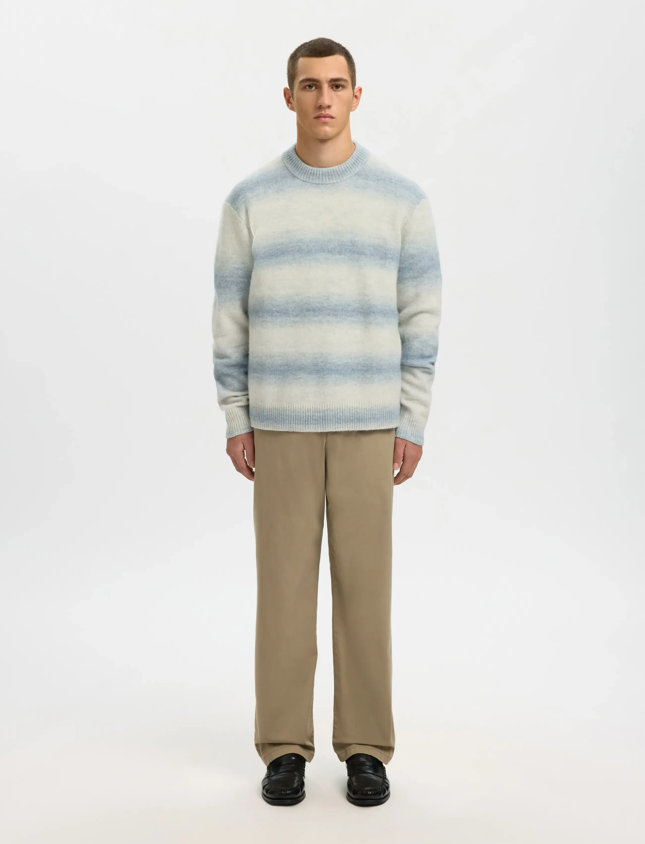 Selected - SLHMIVO LS RELAXED SPACE DYED CREW NECK - rund hals - dusty blue - 3