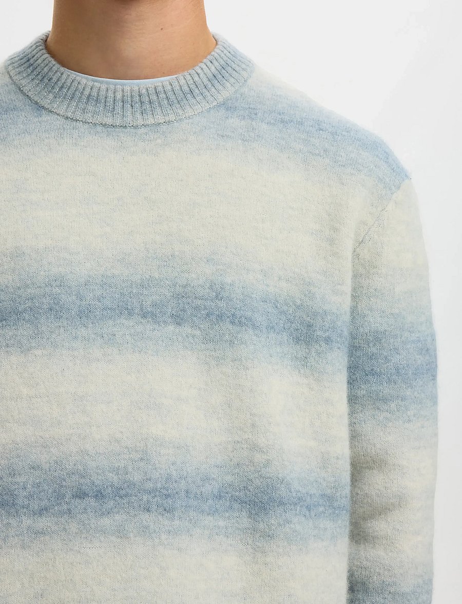 Selected - SLHMIVO LS RELAXED SPACE DYED CREW NECK - rund hals - dusty blue - 4