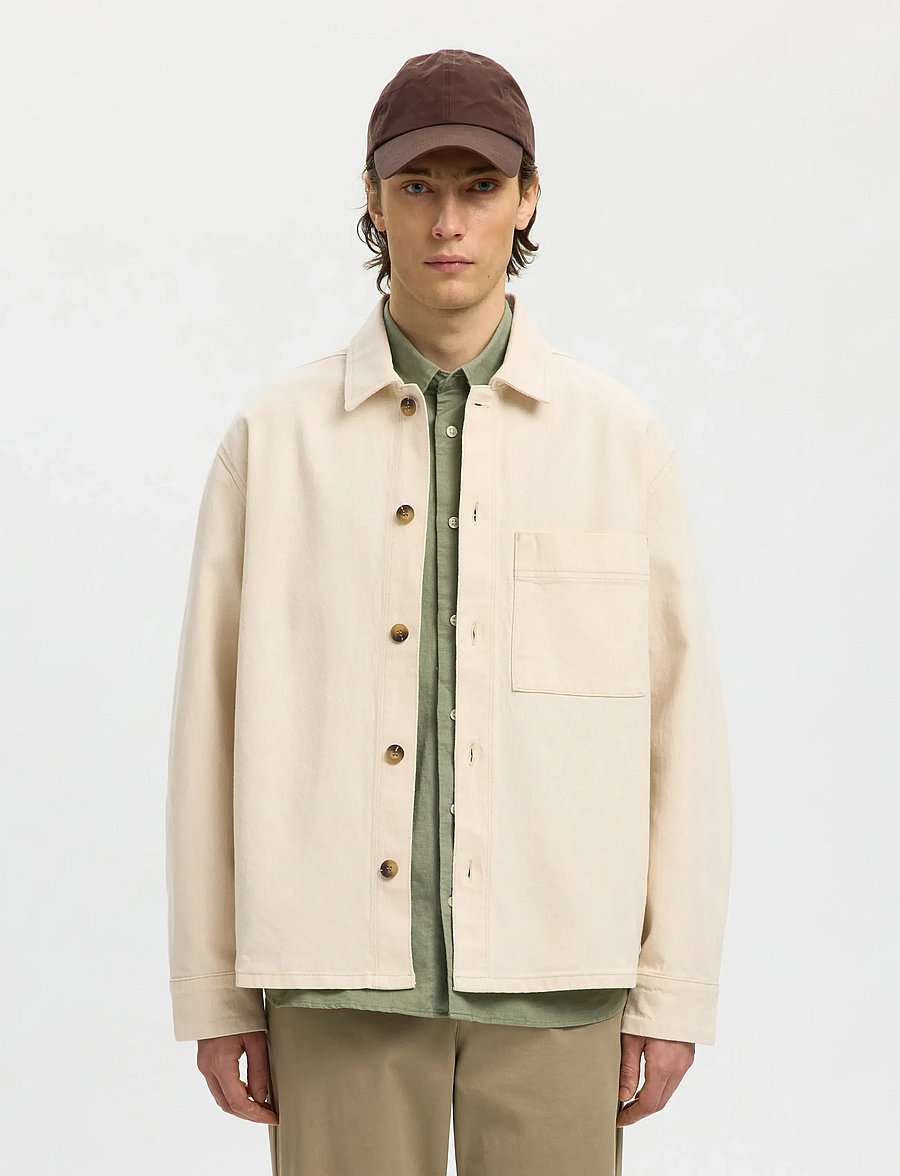 Selected - SLHREGULAR-JAKE SUM ECRU 611 DNM OVS - shop by occasion - ecru - 0