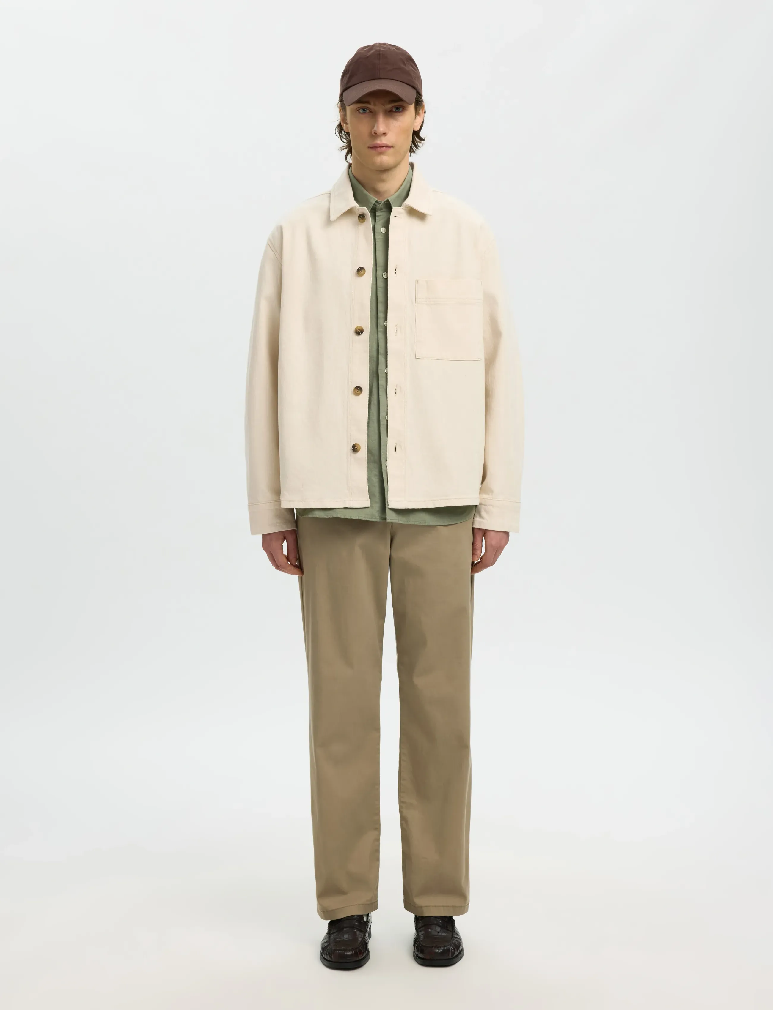 Selected - SLHREGULAR-JAKE SUM ECRU 611 DNM OVS - kupuj według okazji - ecru - 3