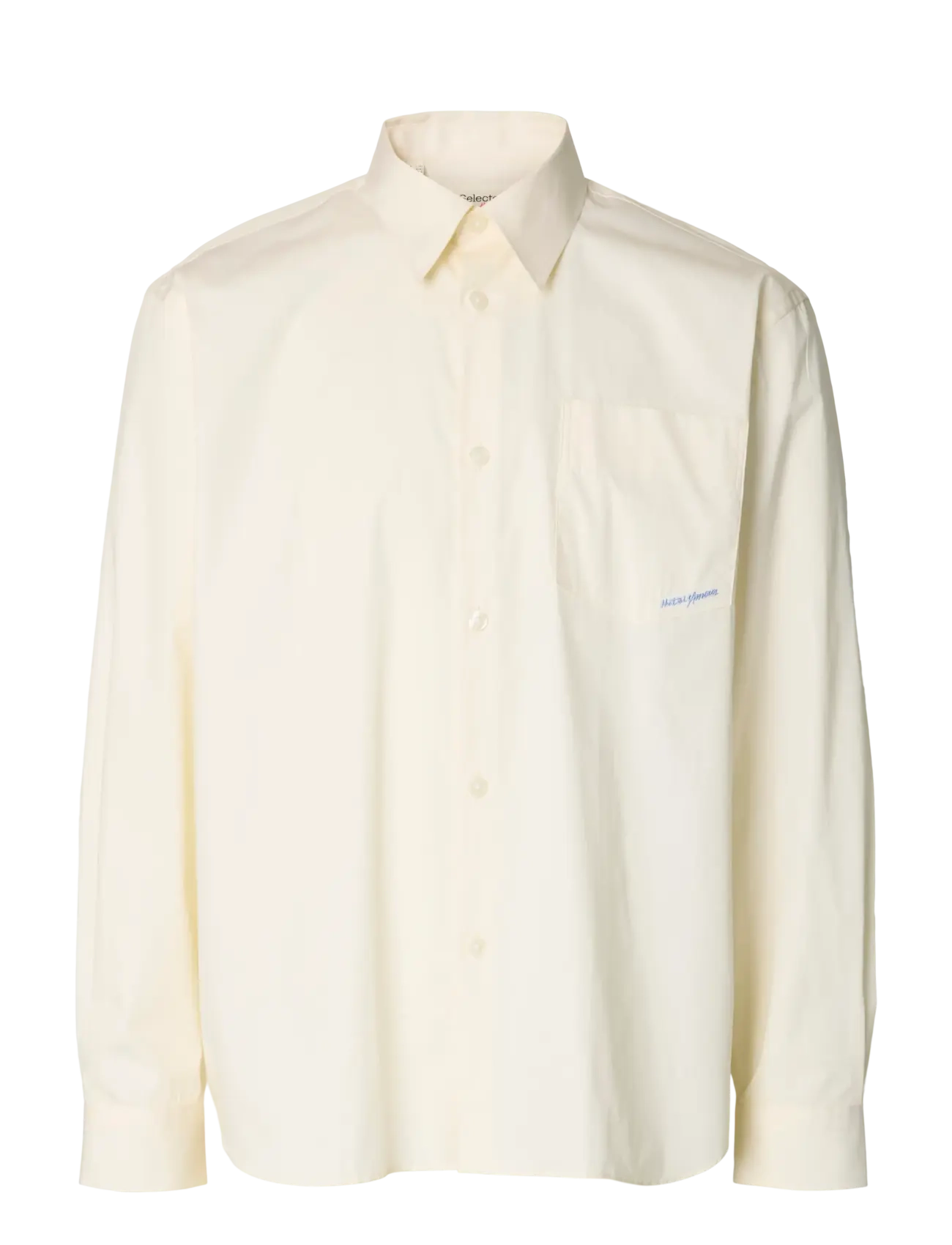 Selected SLHRLXHOTEL AMOUR EMB LS SHIRT - Selected - EGRET / cream