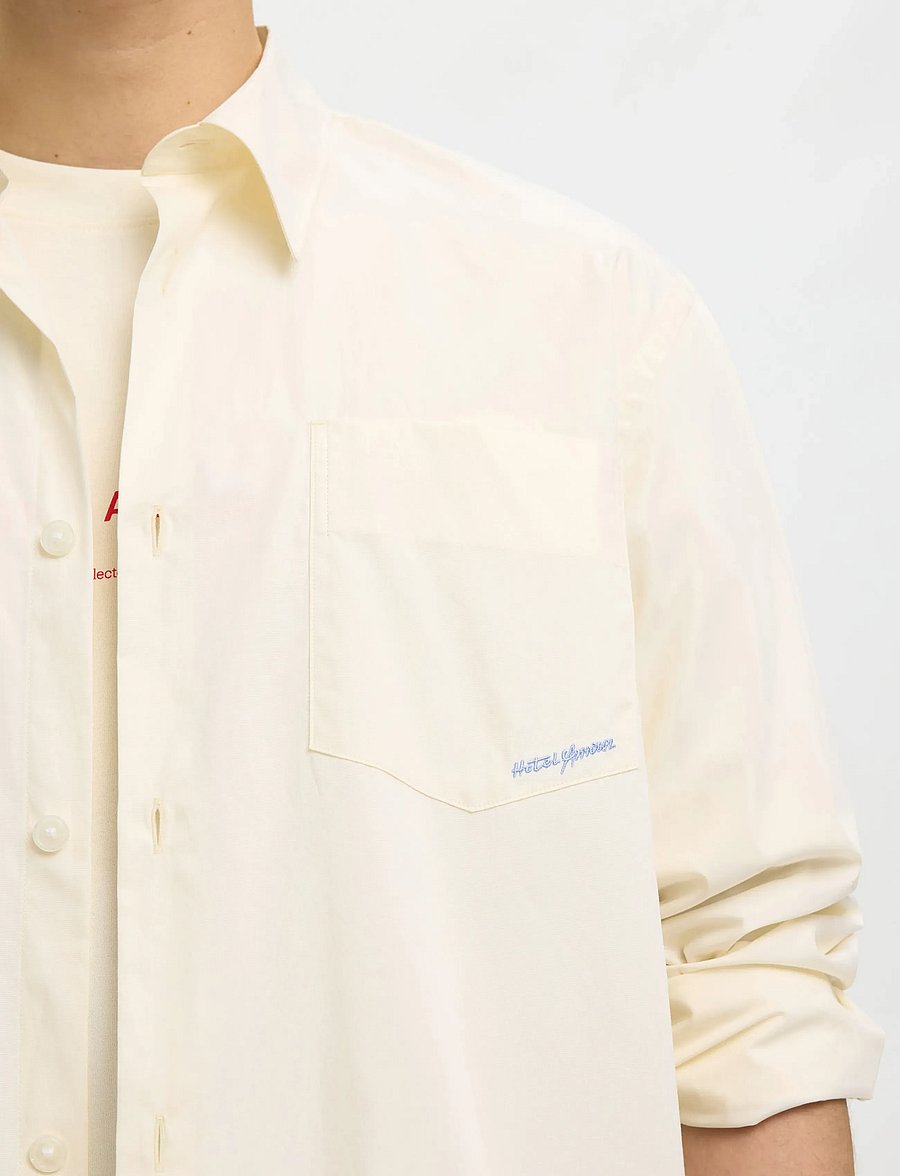 Selected - SLHRLXHOTEL AMOUR EMB LS SHIRT - stribede skjorter - egret - 4