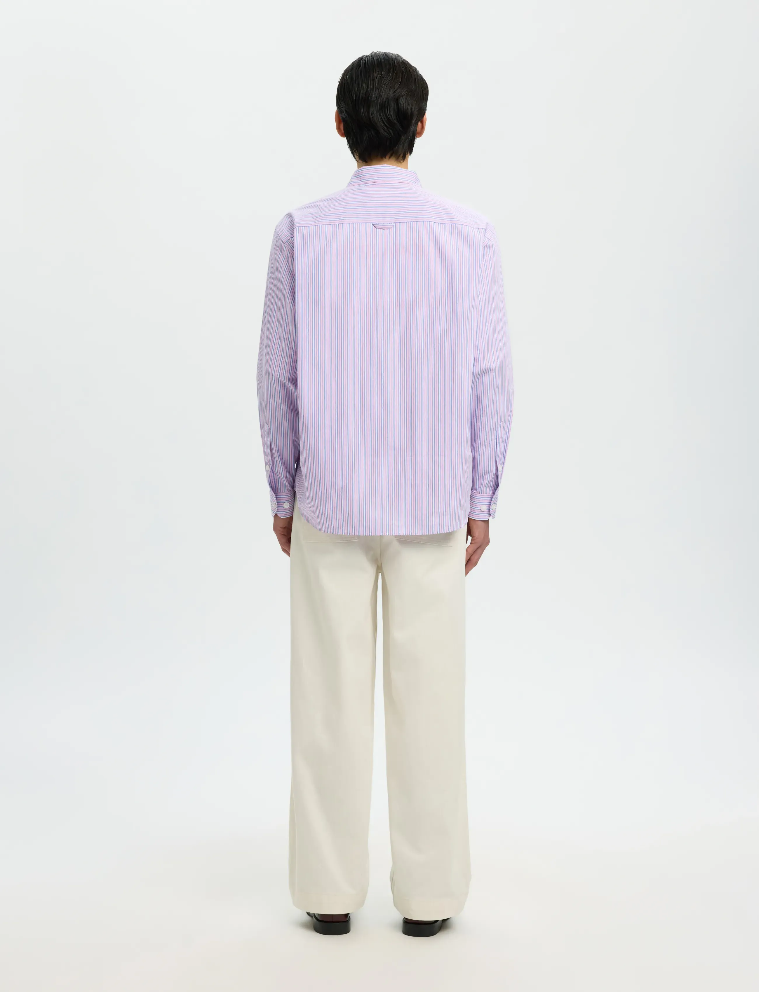 Selected - SLHRLXHOTEL AMOUR EMB LS SHIRT - stribede skjorter - fresh pink - 2
