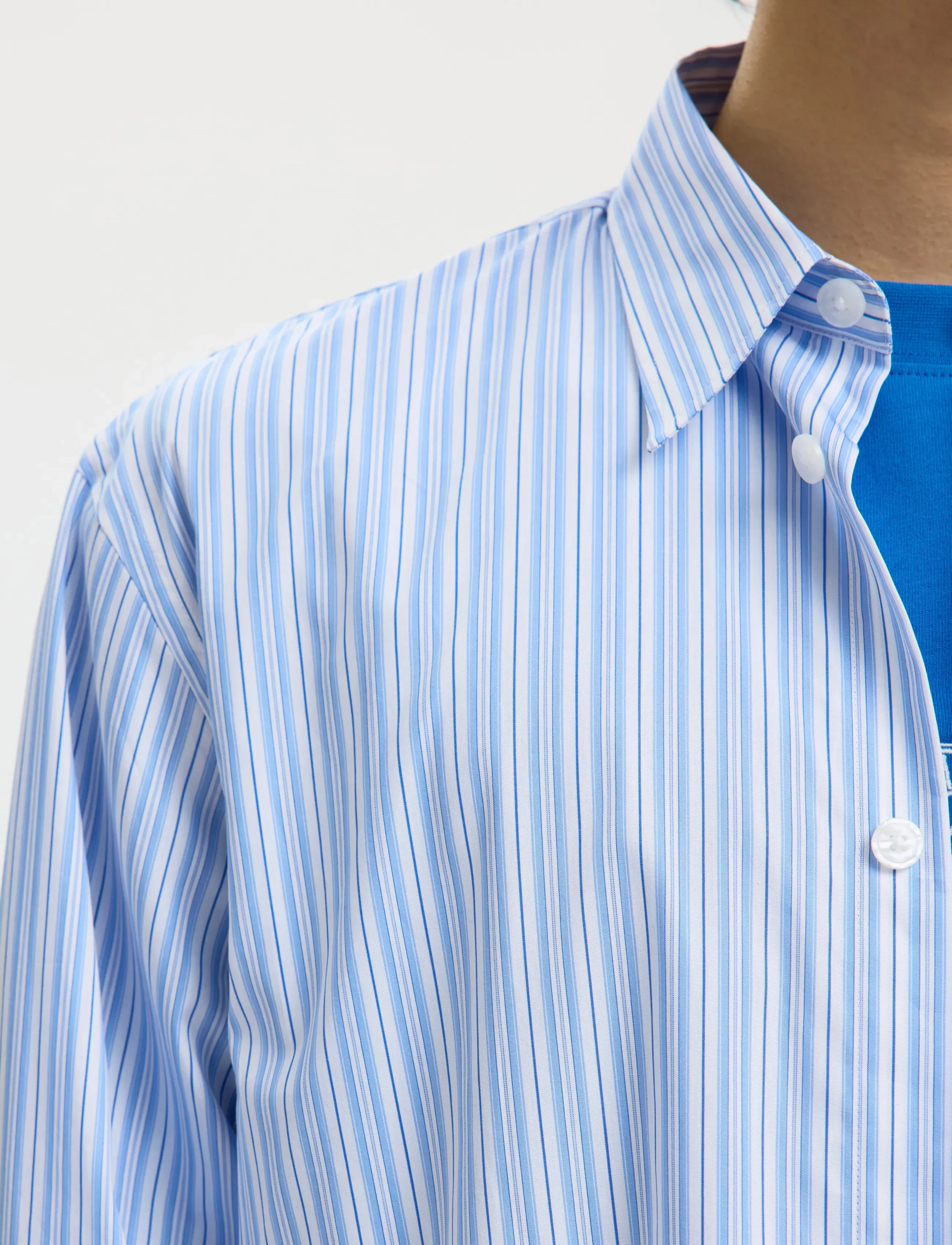 Selected - SLHRLXHOTEL AMOUR EMB LS SHIRT - stribede skjorter - light blue - 4