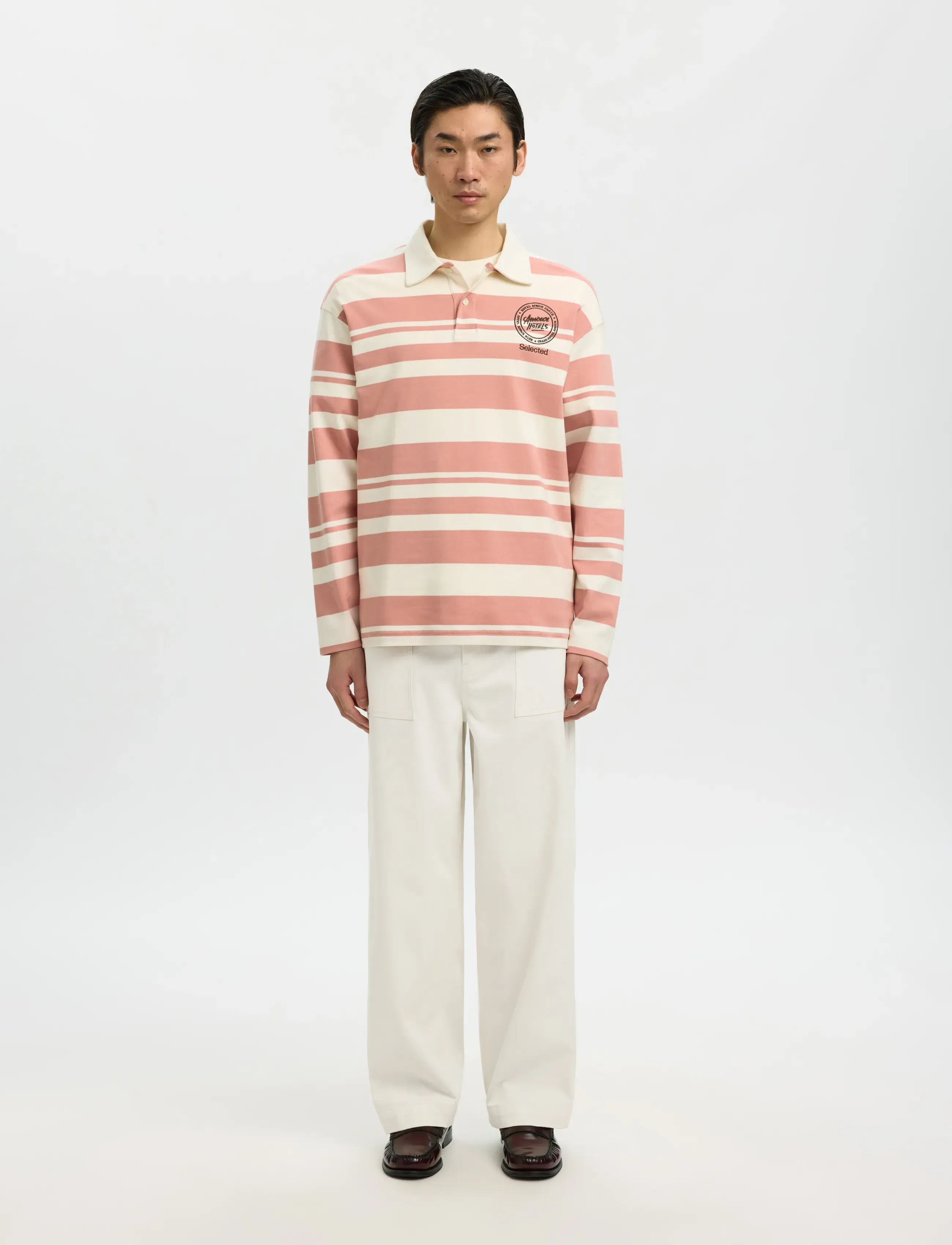 Selected SLH260-WIDE LEG HOTEL AMOUR PANT - Neuheiten - EGRET / white