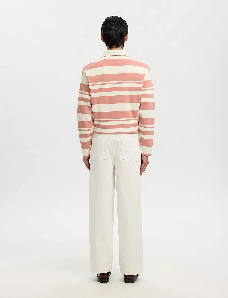 Selected - SLH260-WIDE LEG HOTEL AMOUR PANT - vabaajapüksid - egret - 2