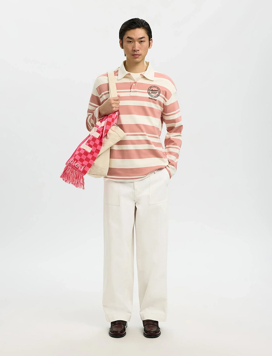Selected - SLH260-WIDE LEG HOTEL AMOUR PANT - vabaajapüksid - egret - 5