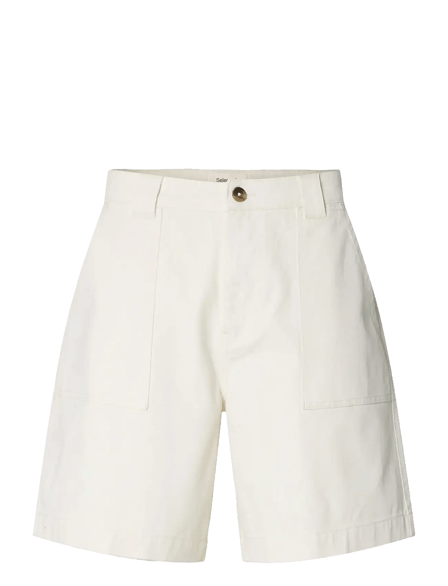 Selected - SLHLOOSE-HOTEL AMOUR SHORTS - casual shorts - egret - 1