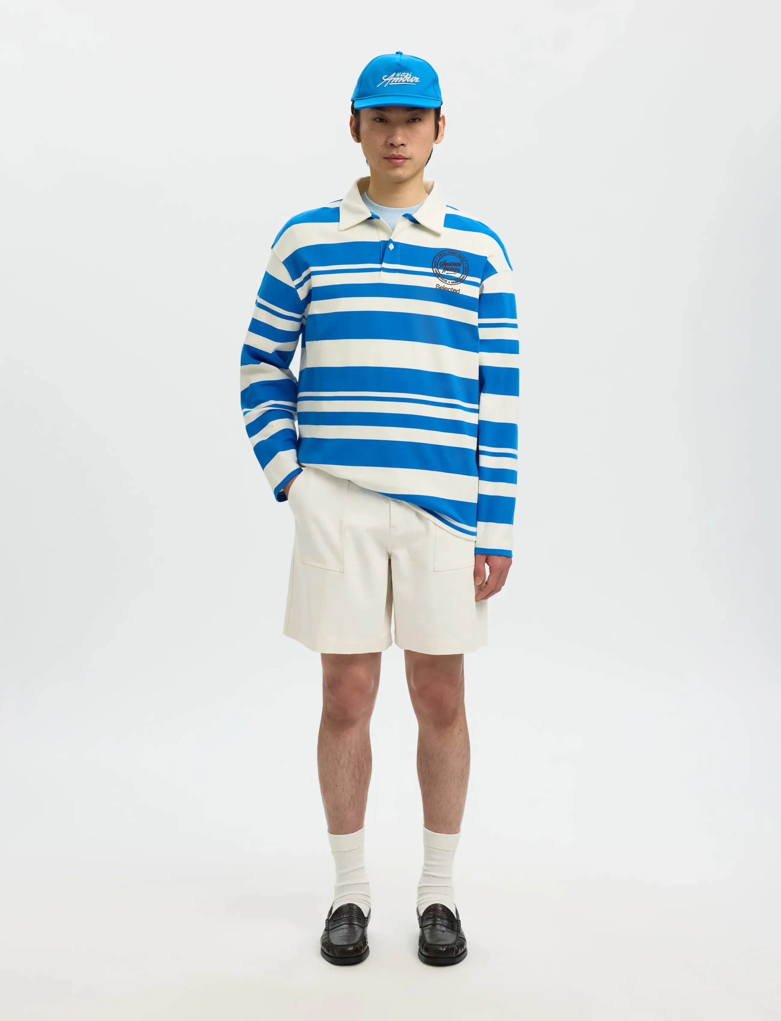 Selected - SLHLOOSE-HOTEL AMOUR SHORTS - hversdagsstuttbuxur - egret - 3
